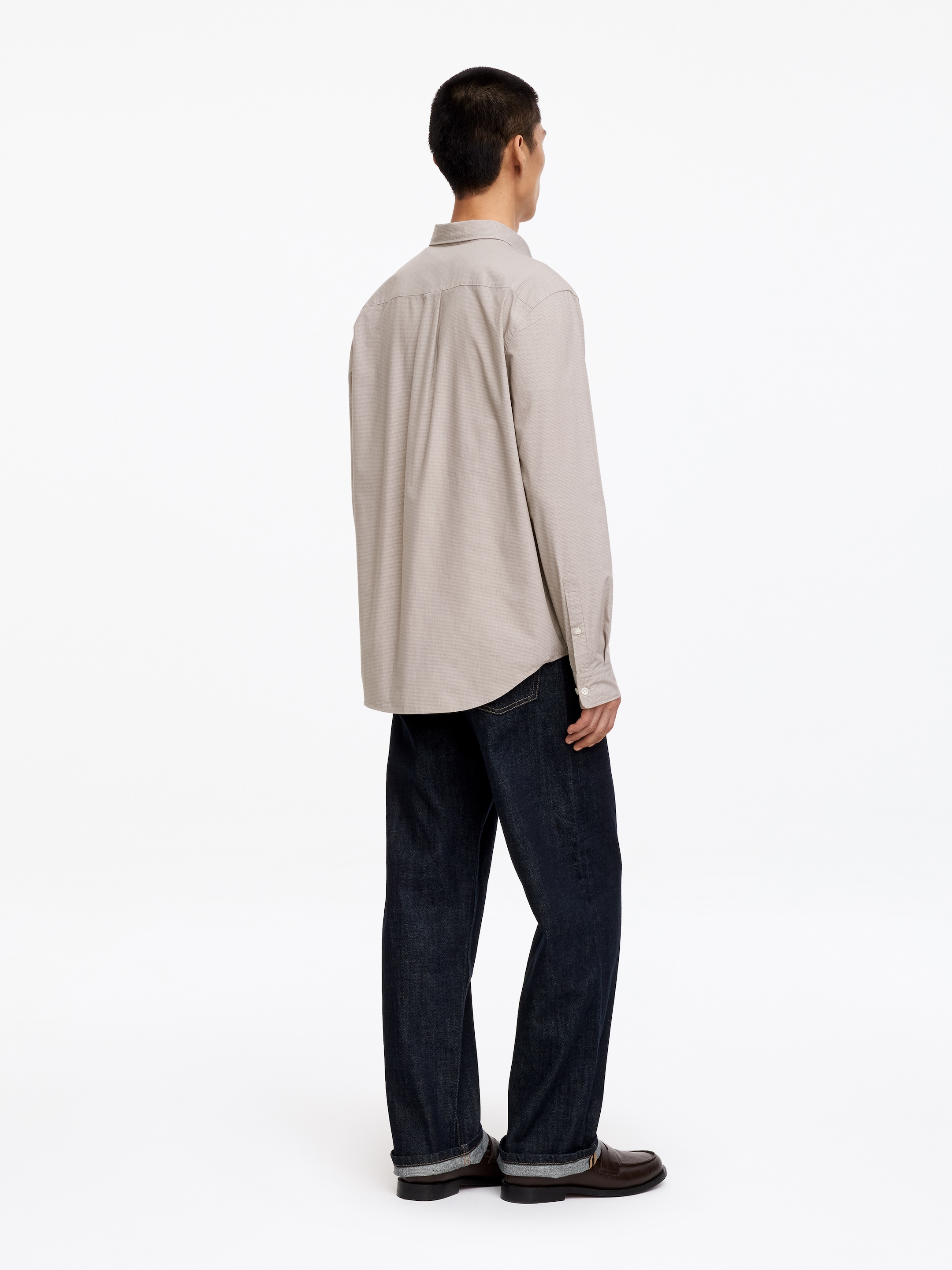 Camisa de cuadros holgada - Beige - Corte relajado - Men - StillMedia/Lookbook - 3