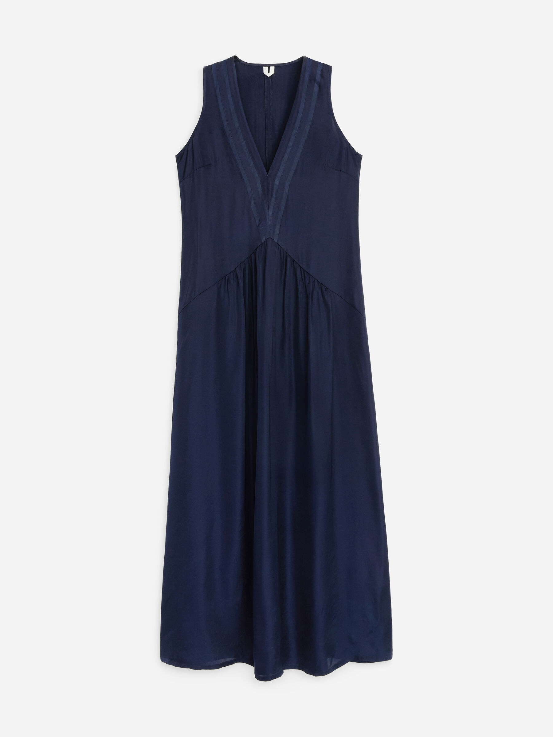 Robe longue avec empiècements en organza - Bleu foncé - Regular fit - Femme - StillMedia/DescriptiveStillLife - 1
