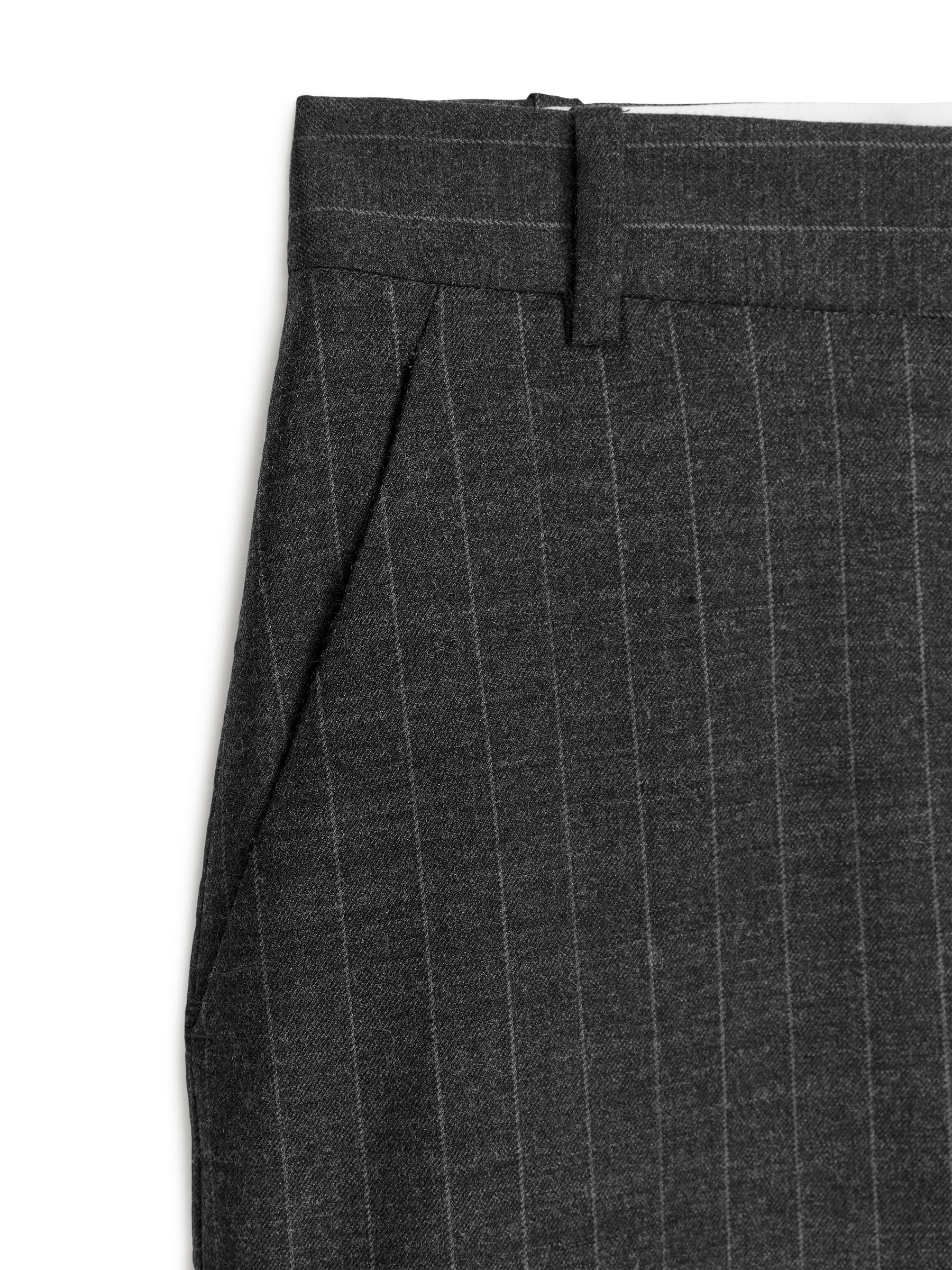 Pinstripe Wool Blend Pencil Skirt - Grey/White - Regular fit - Women - StillMedia/DescriptiveDetail - 2