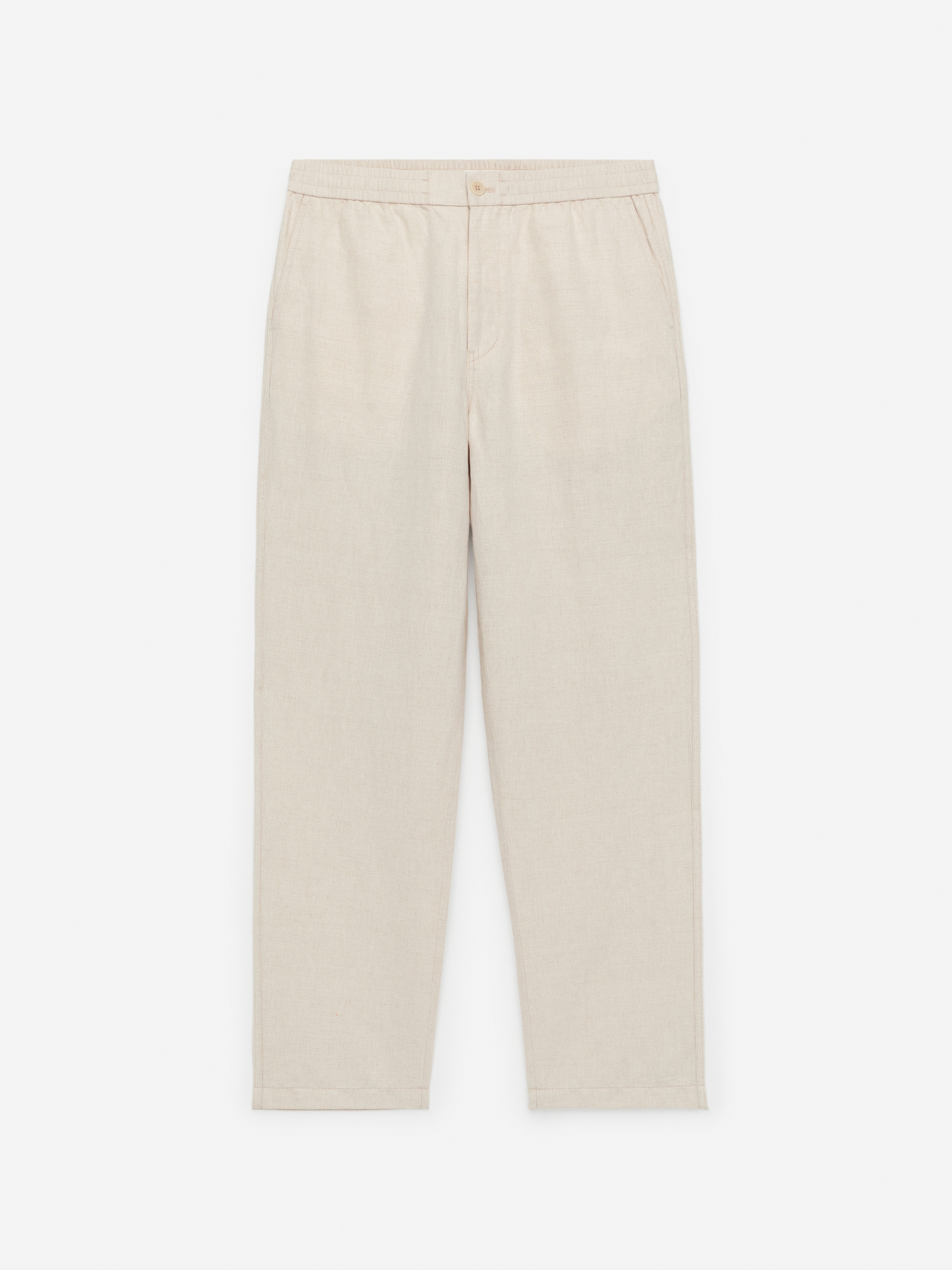 Byxor i linneblandning-Beige-14599