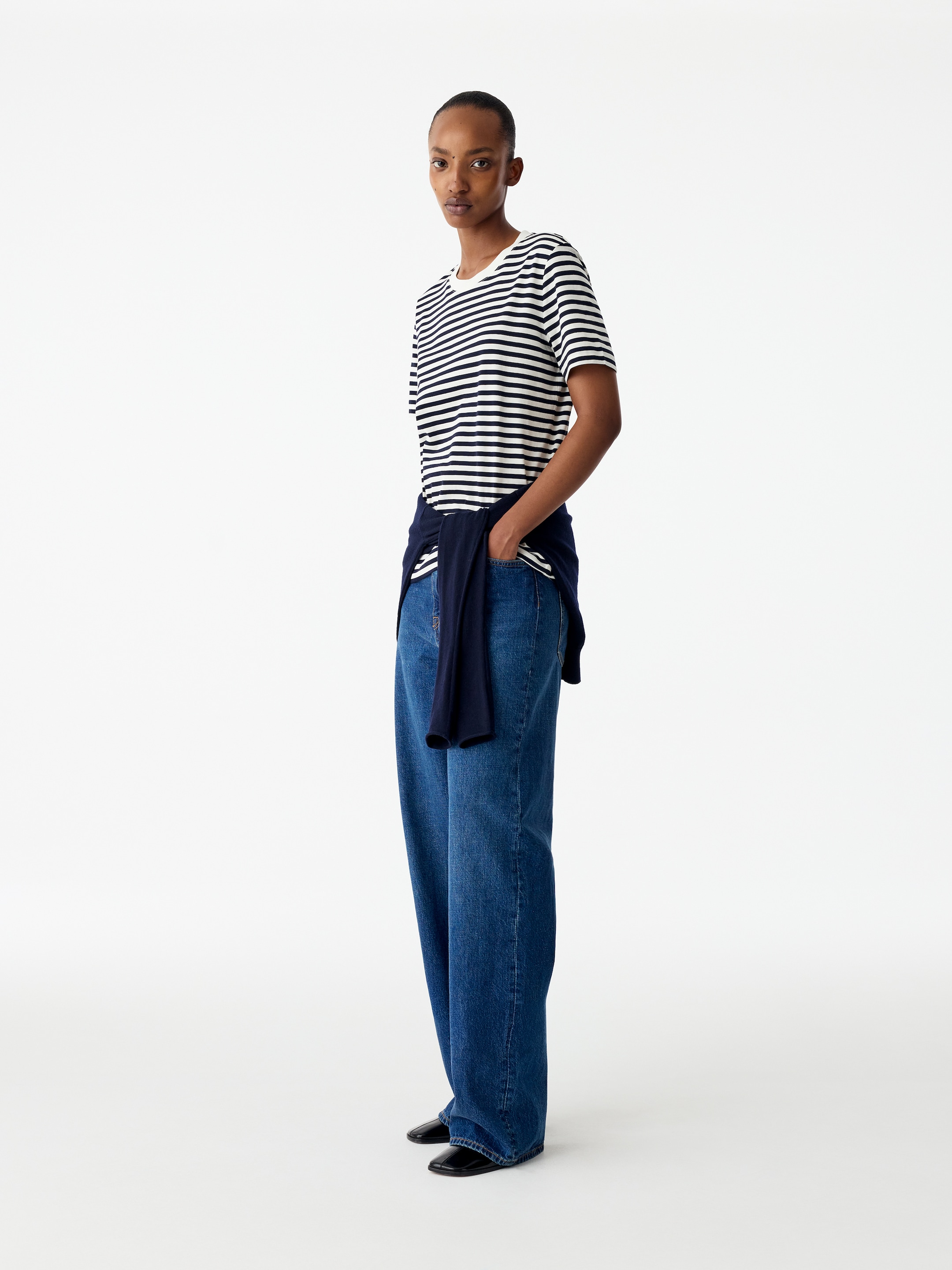 T-shirt signature à manches courtes - Blanc/Bleu foncé - Regular fit - women - StillMedia/Lookbook - 18