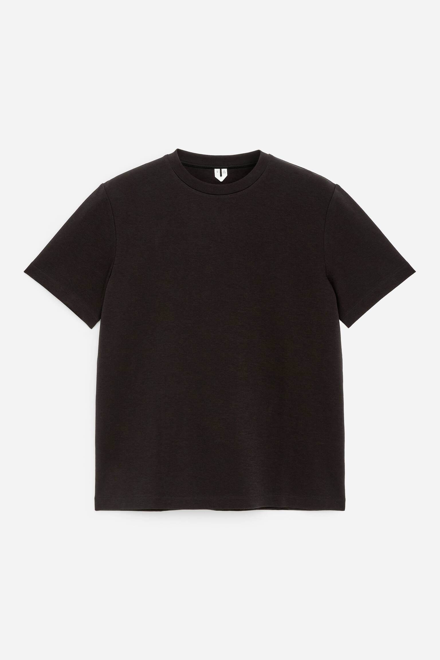 Klasyczny T-shirt z dzianiny interlock - Czarny/Biały - 2