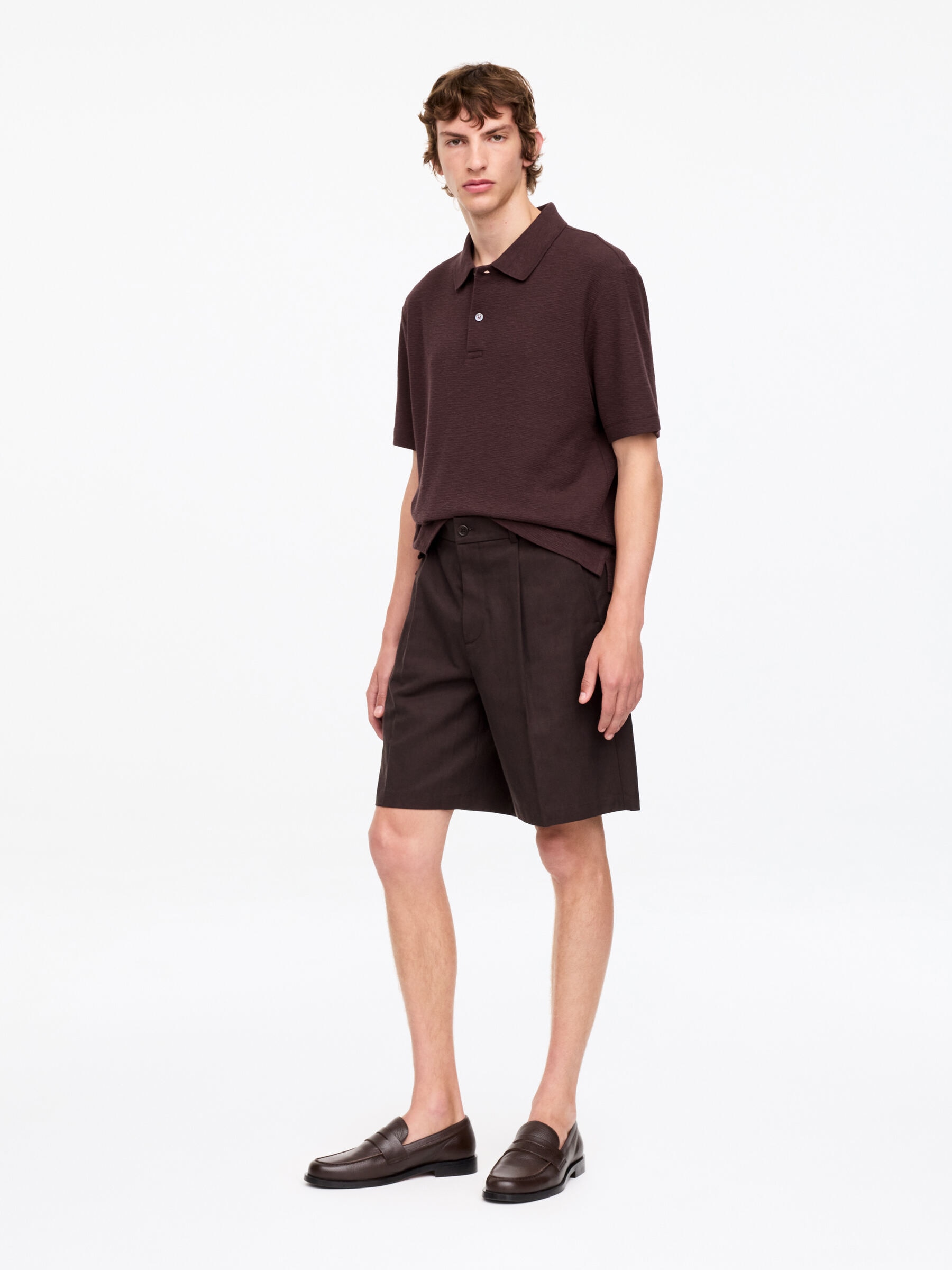 Polo en lin et coton - Marron - Regular fit - Homme - StillMedia/Lookbook - 5