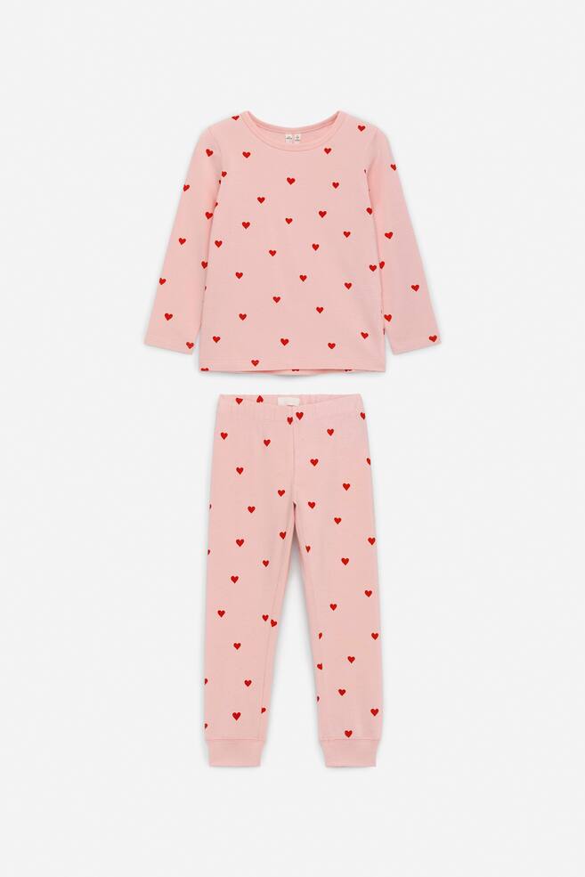 Jersey Pyjama Set - Pink/Hearts/Red/Off White/Pink/Horses/Blue/Black/Blue/White/Pink/Red/Dark Blue/Dinosaurs/White/Lilac/Hearts/Pink/Orange/Blue/Orange - 1