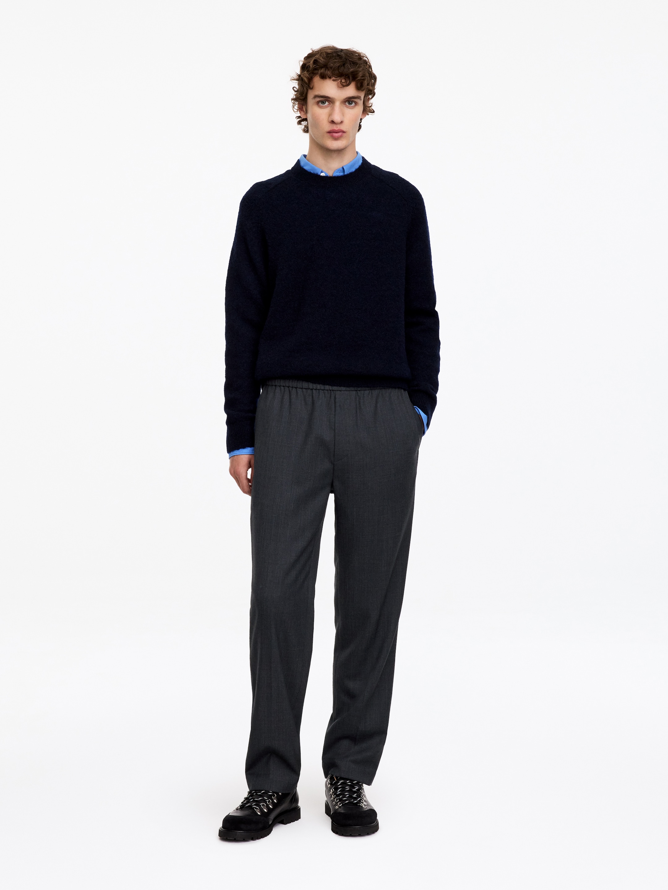 Drawstring Wool-Blend Trousers - Grey - Regular fit - men - StillMedia/Lookbook - 4