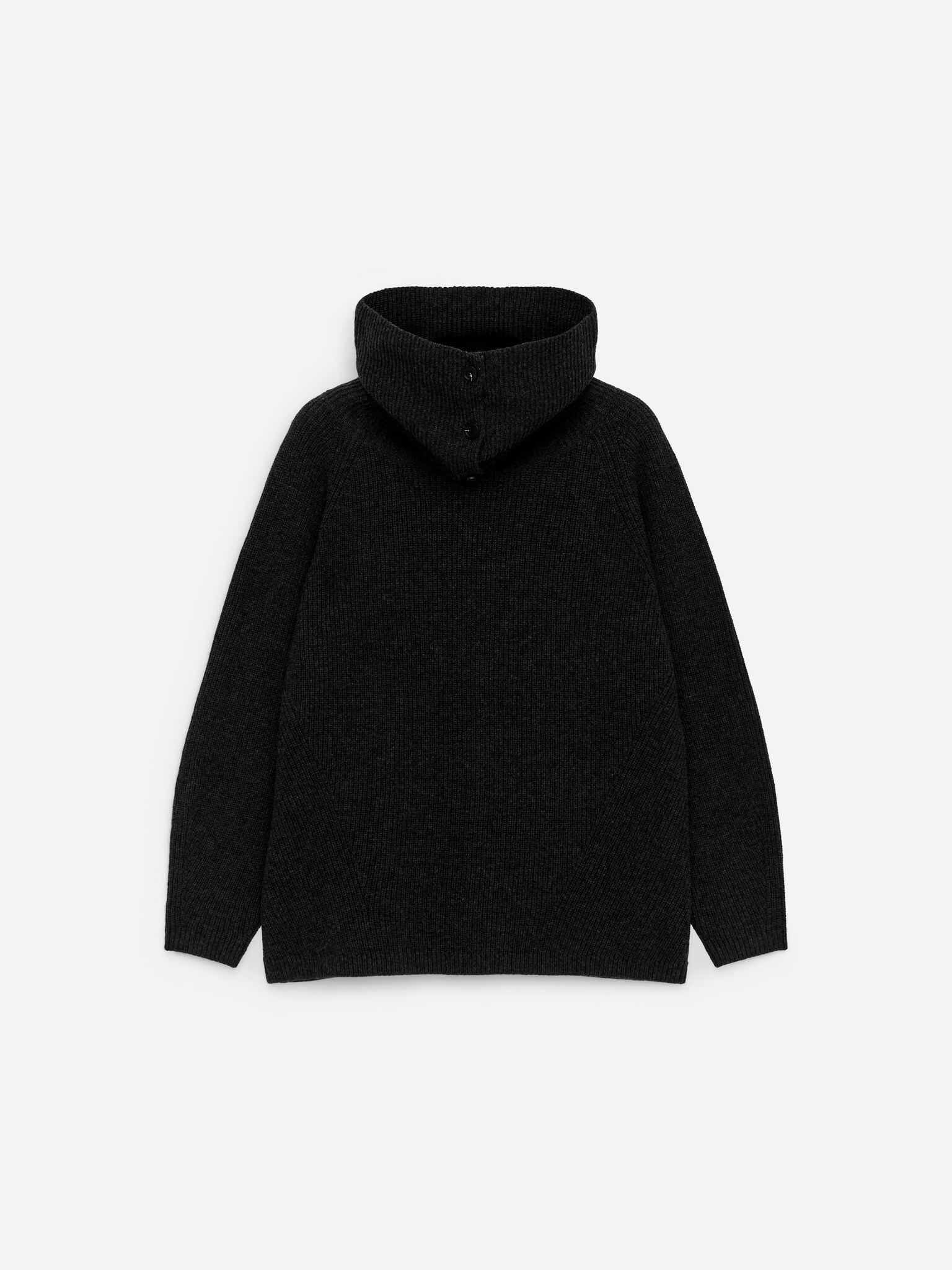 Foldover Collar Jumper - Grey - 2