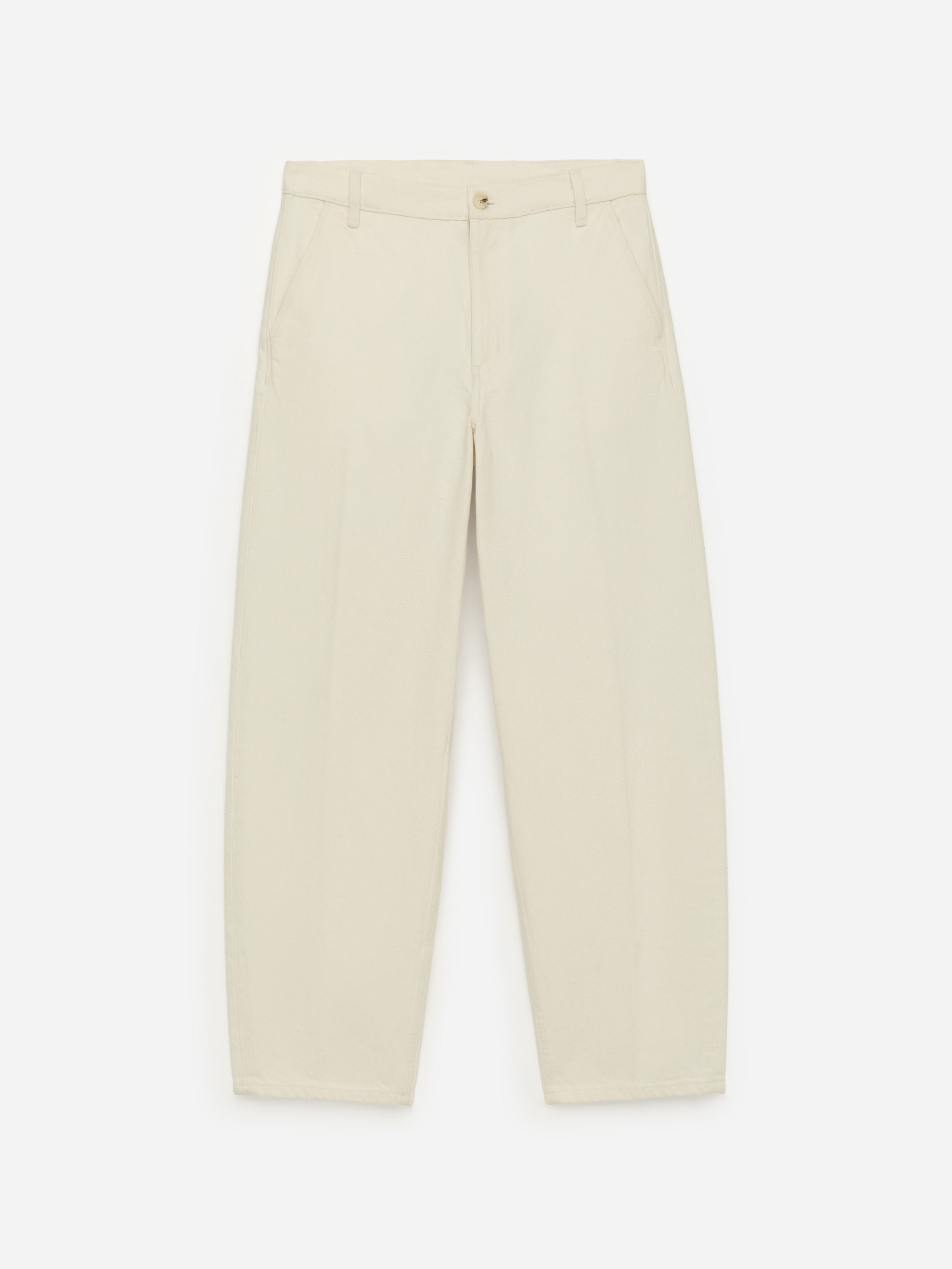 Tailored Denim Trousers-White-14888