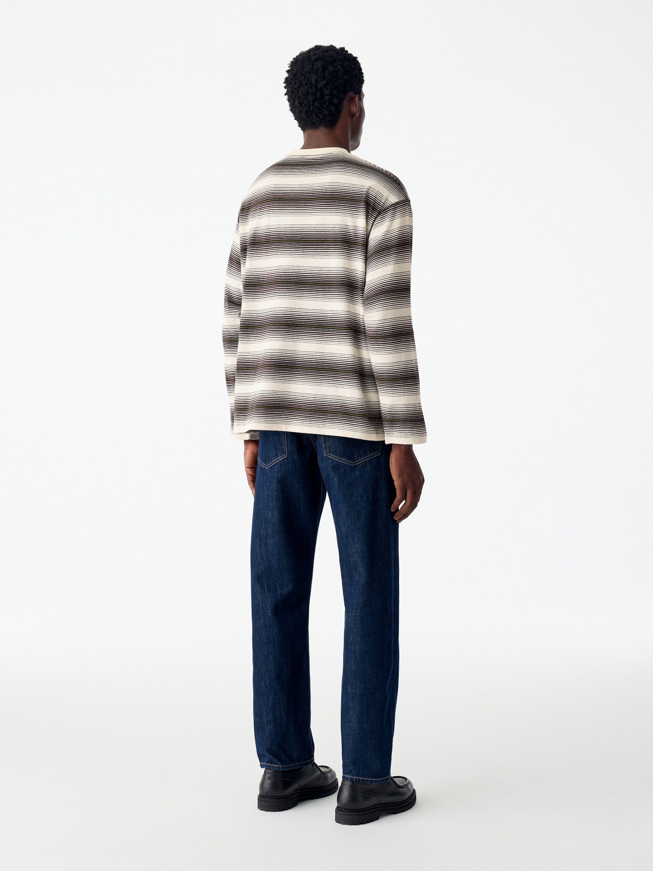 Relaxed Long-Sleeve T-Shirt - Brown/Striped - Relaxed fit - men - StillMedia/Lookbook - 2