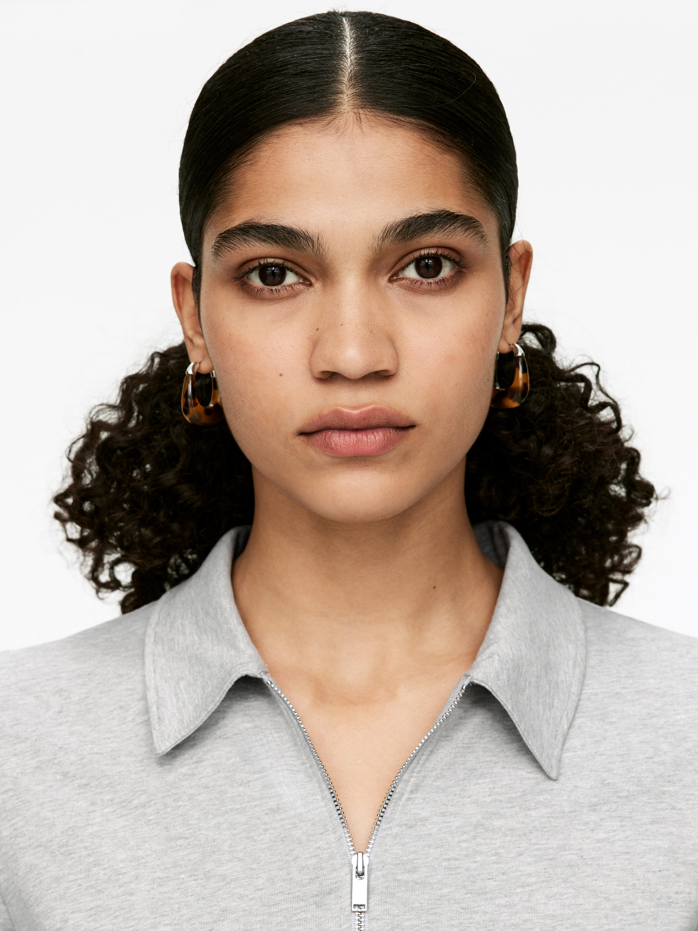 Half-Zip Top - Grey Melange - Slim fit - Women - StillMedia/Lookbook - 4