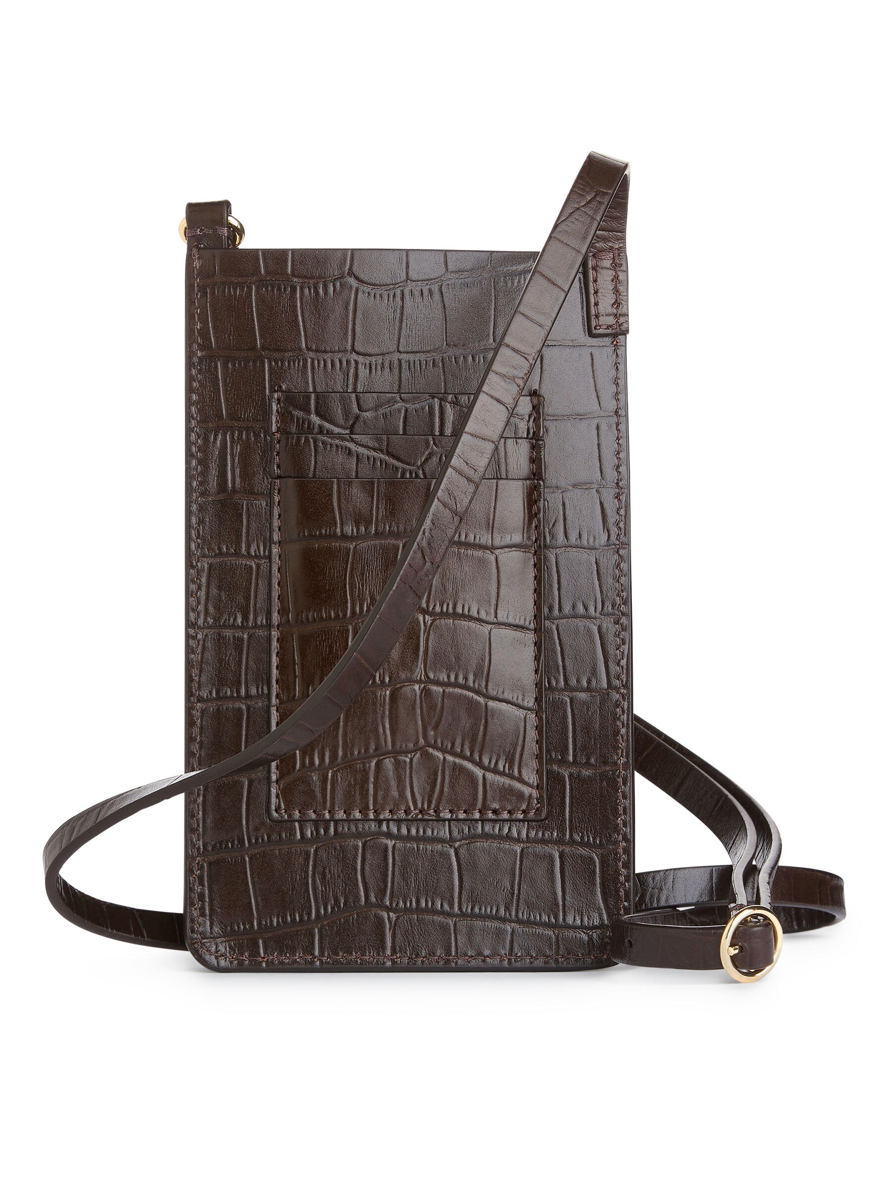 Mobilfodral i läder - Mörkbrun/krokodilmönster - Women - StillMedia/DescriptiveStillLife - 7