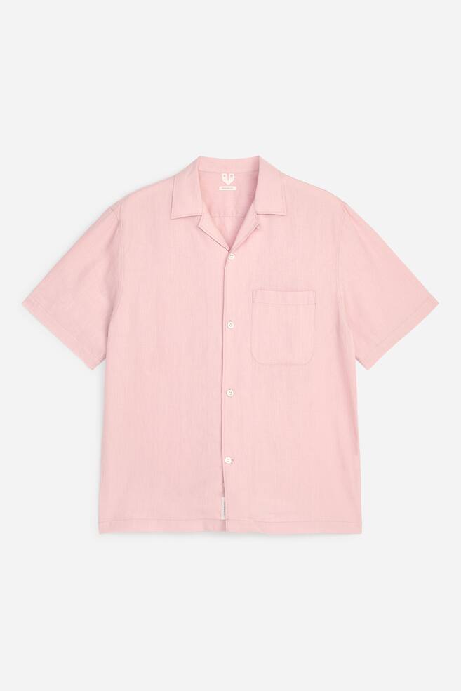 Relaxed Linen Resort Shirt - Light Pink - 1