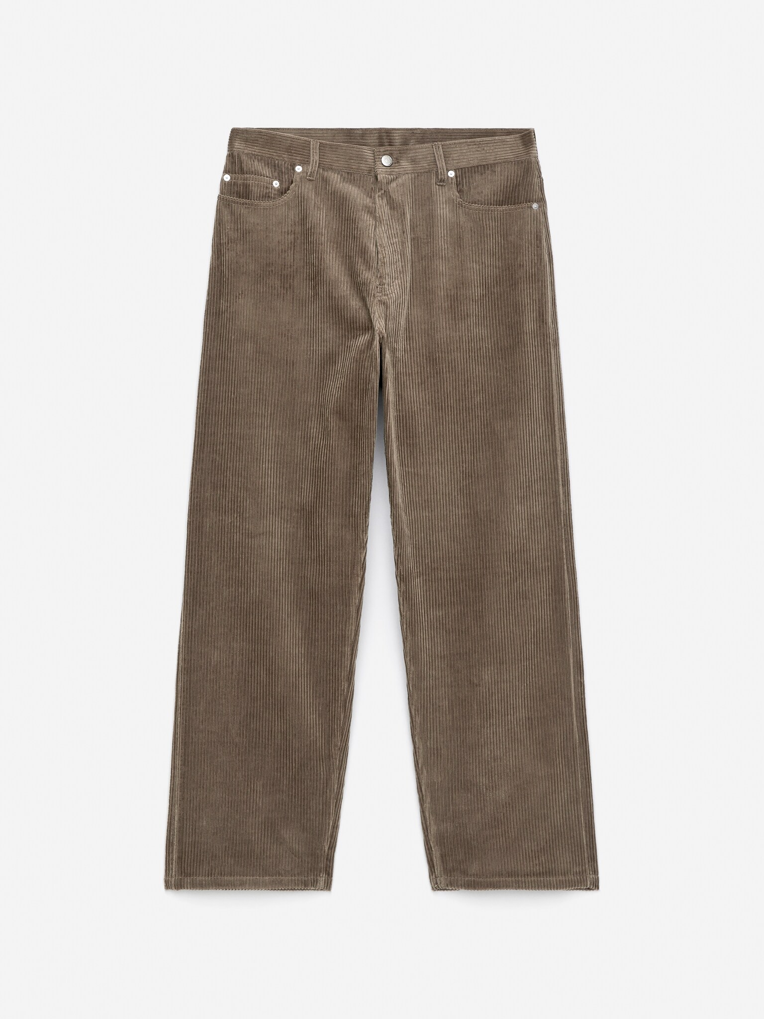 Pantalon ample en velours côtelé - Taupe foncé/Noir - 2