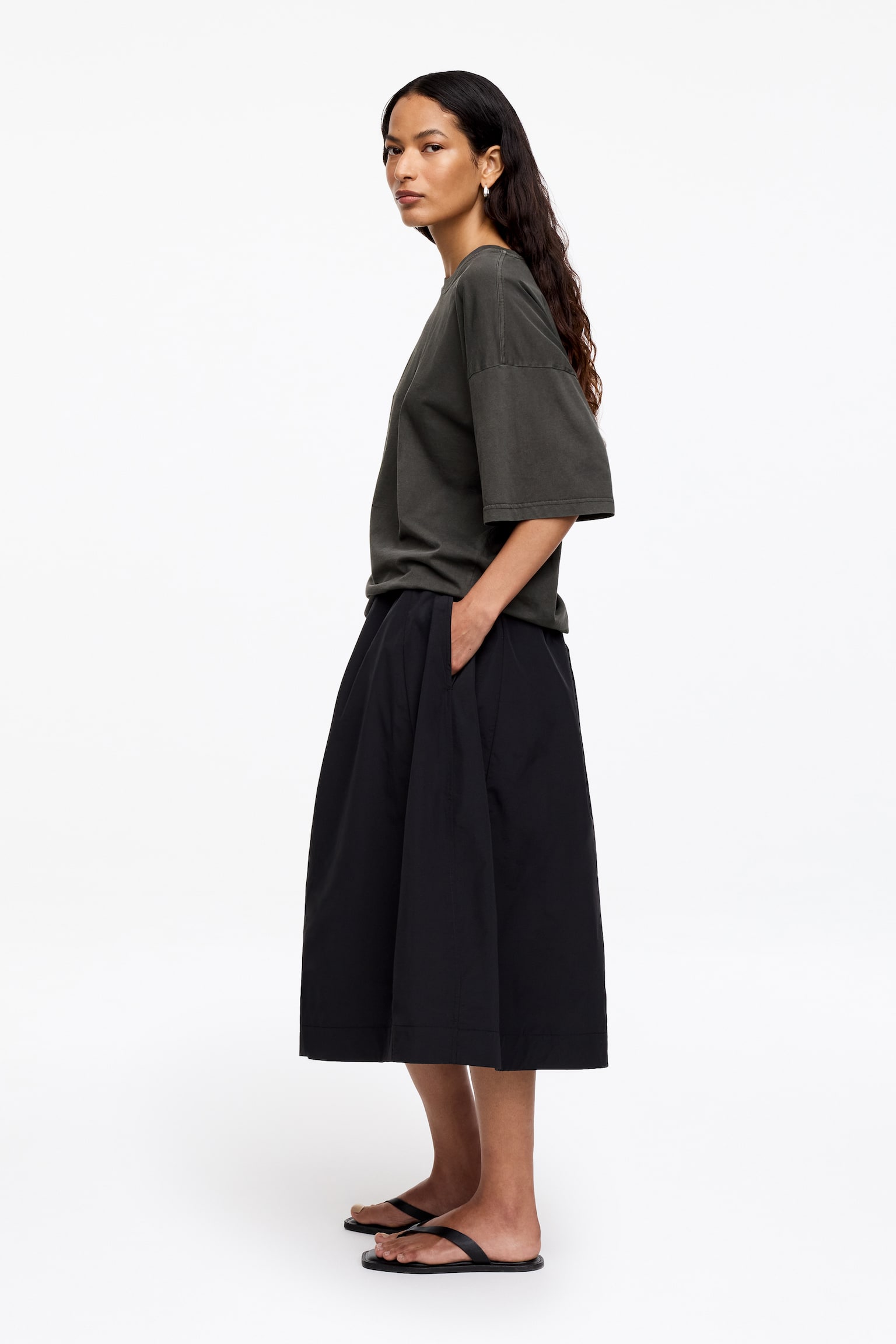 Oversized T-shirt - Gewassen zwart/Wit/Kakigroen/roze - 5