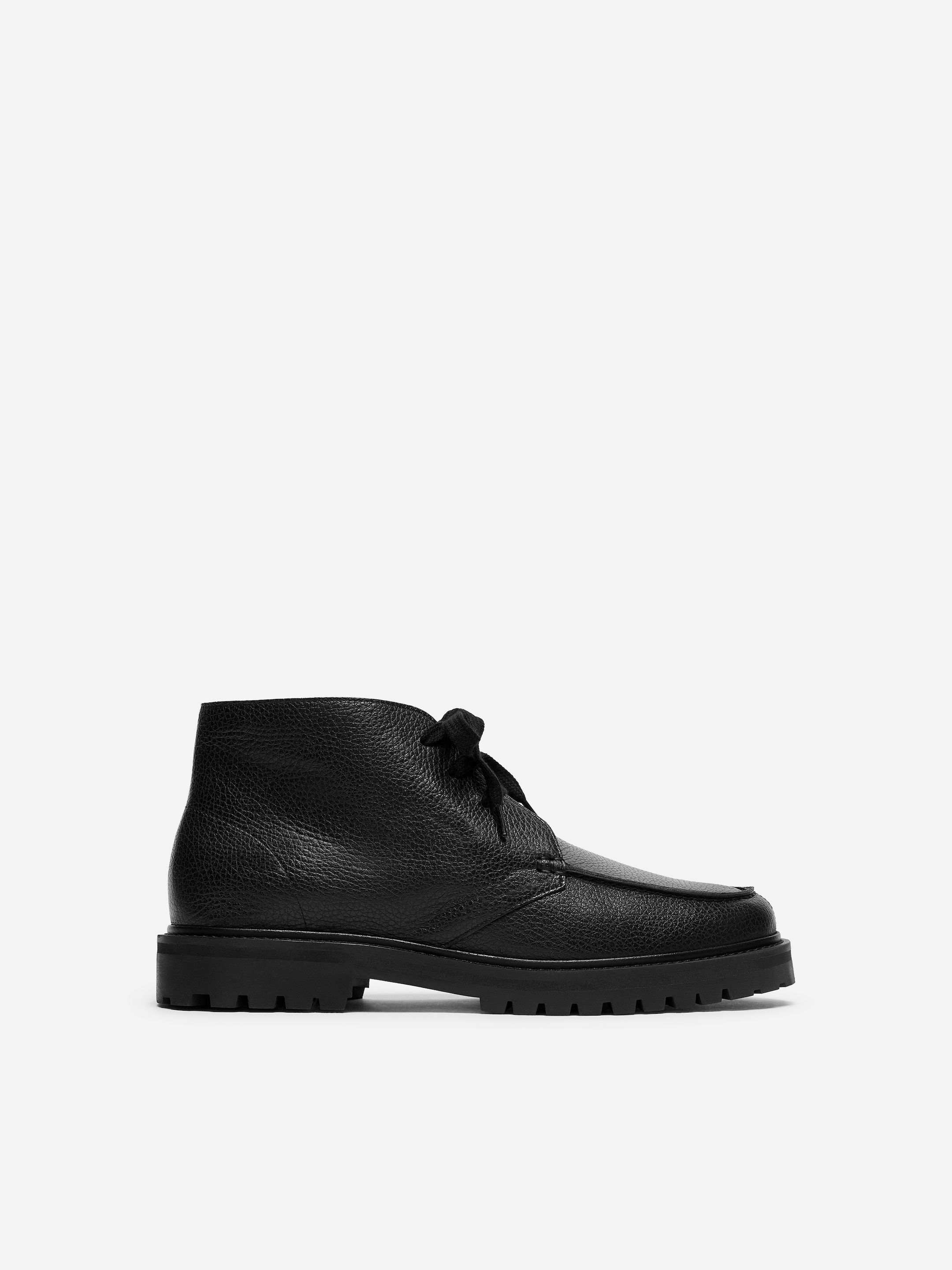 Leather Chukka Boots-Black-20856