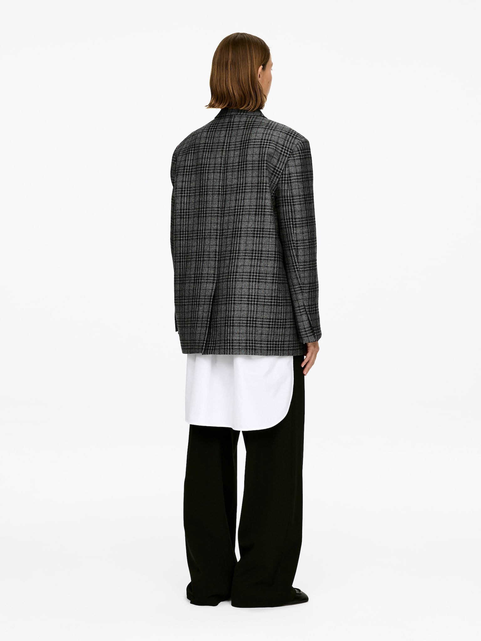 Relaxed Blazer - Black/Checkered - 6