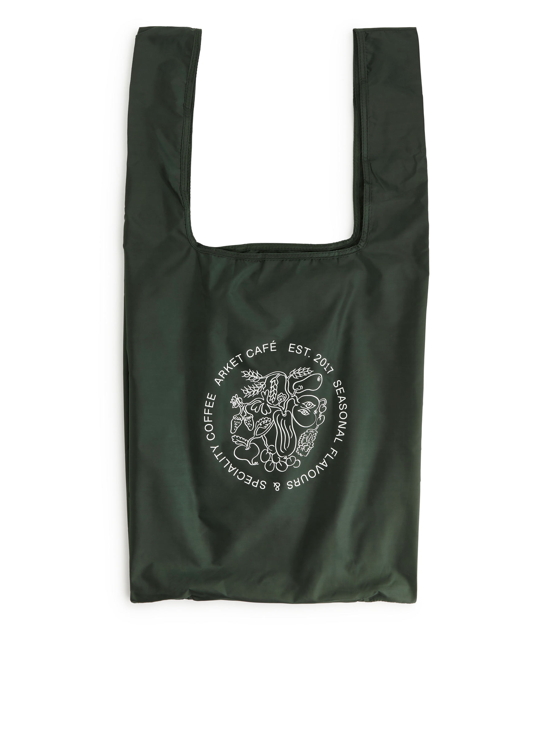 ARKET CAFÉ Faltbare Tragetasche - Dunkelgrün/Weiß - Café - StillMedia/DescriptiveStillLife - 4