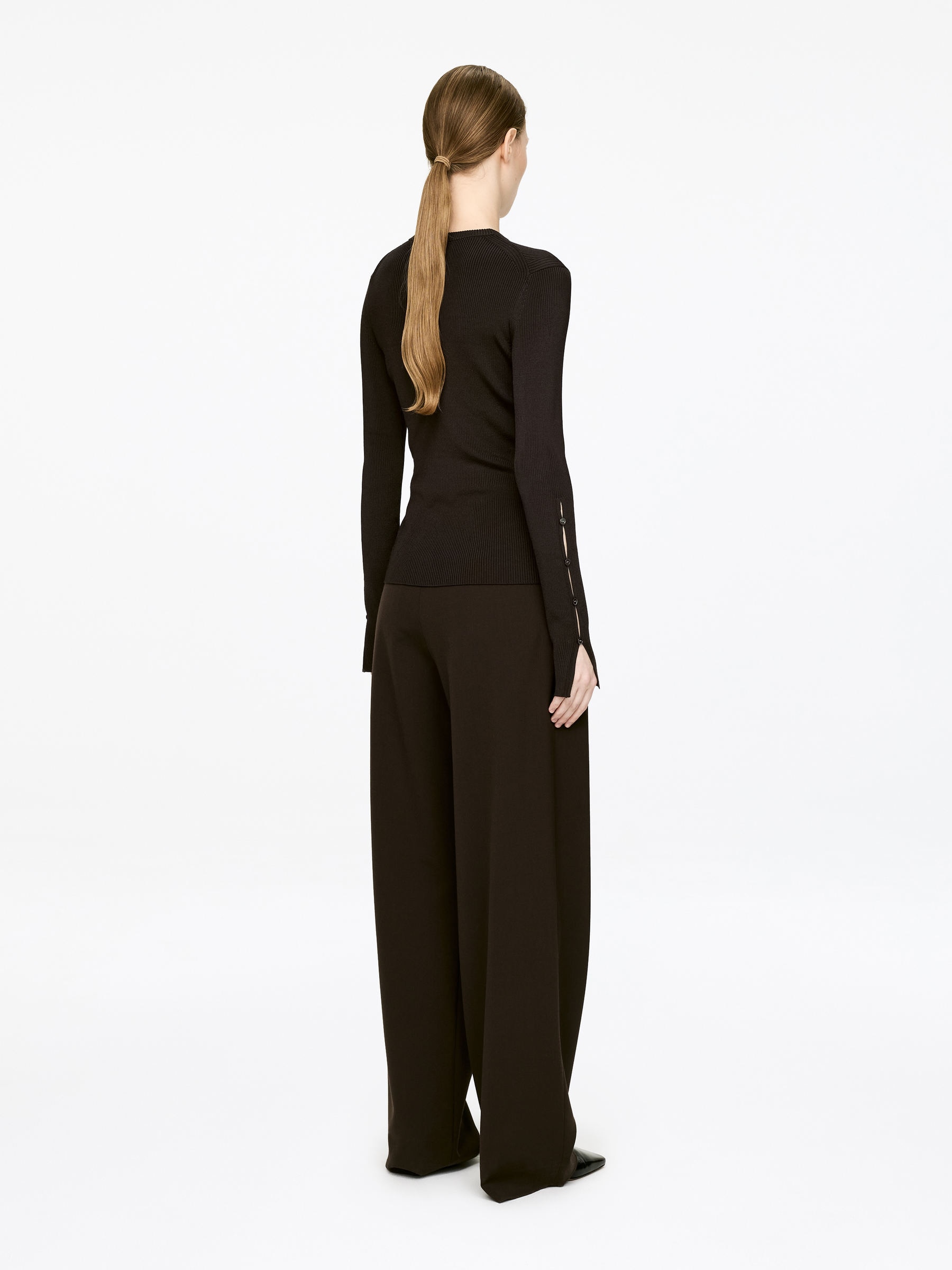 Rib Top - Dark Brown - Slim fit - Women - StillMedia/Lookbook - 4