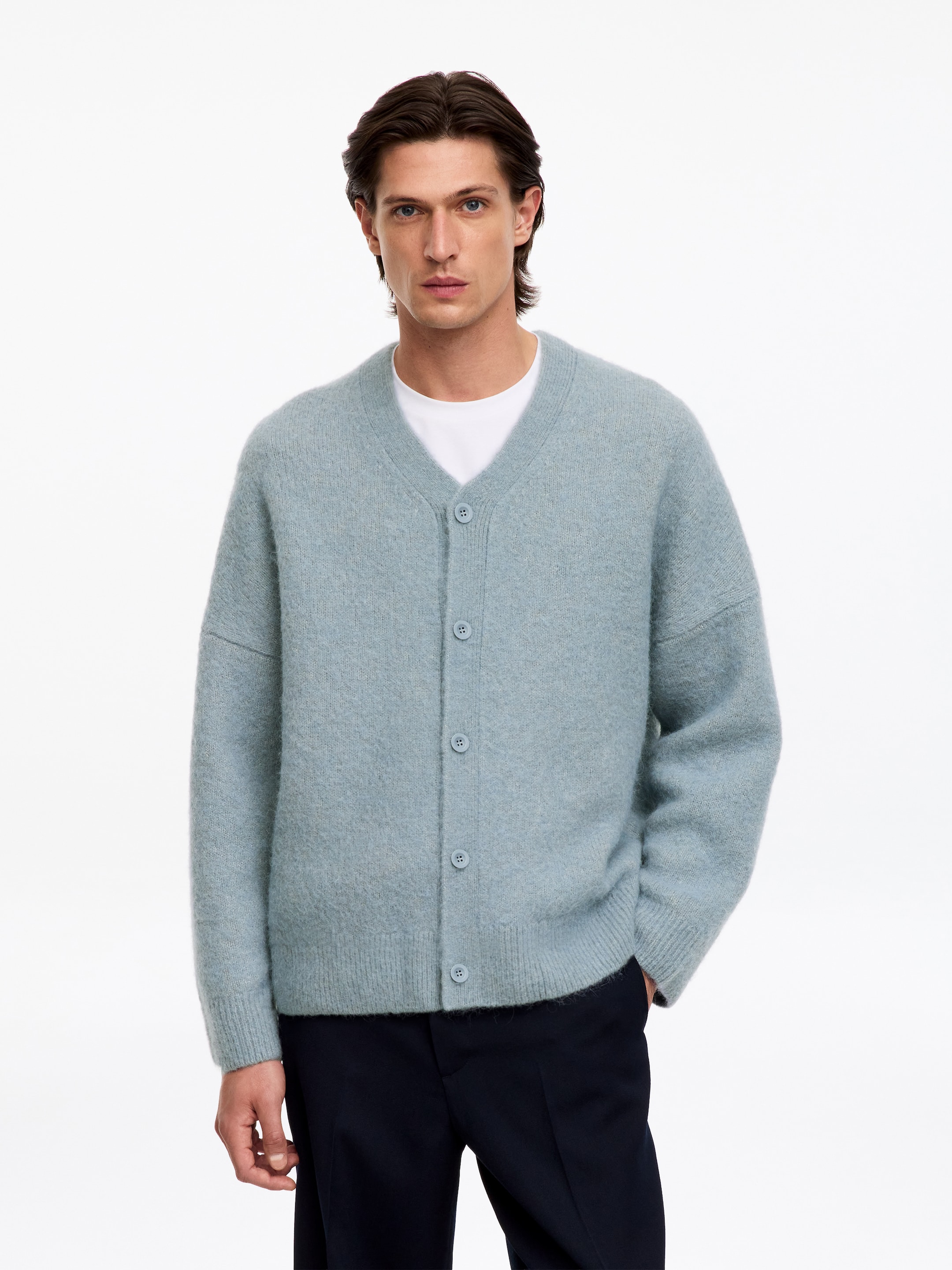 Gilet en laine-Turquoise-20133