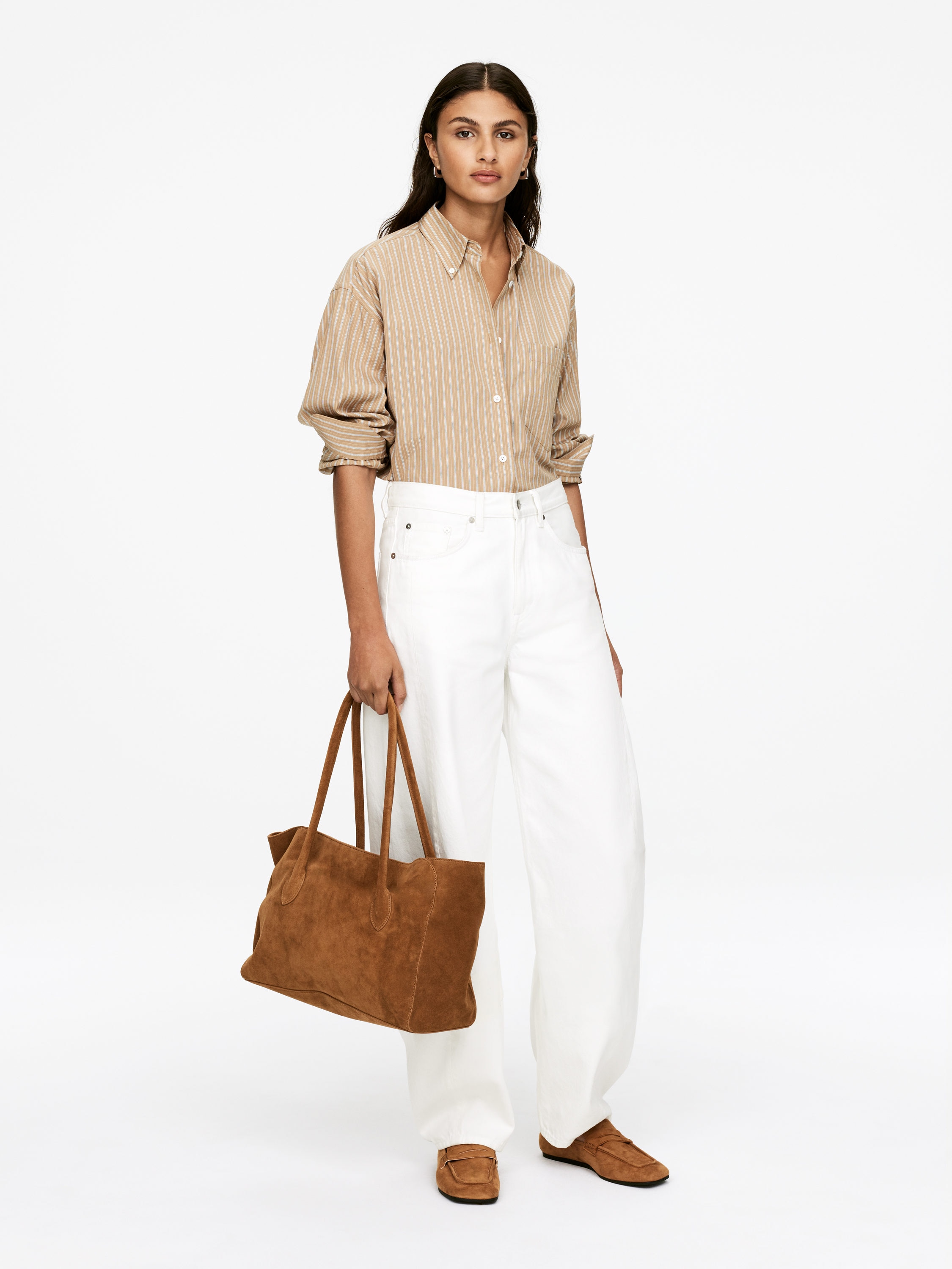 Slouchy Leather Tote - Brown - Women - StillMedia/Lookbook - 6