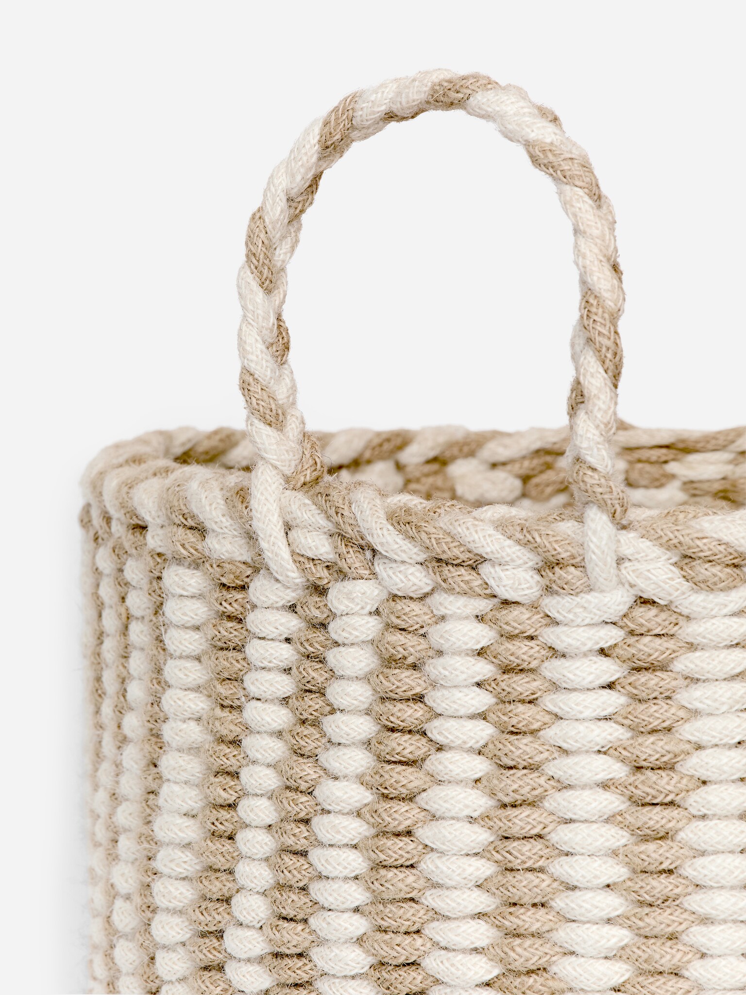 Úložný koš 41 cm - Béžová/Off White/Modrá melange/Khaki zelená/krémová - 2