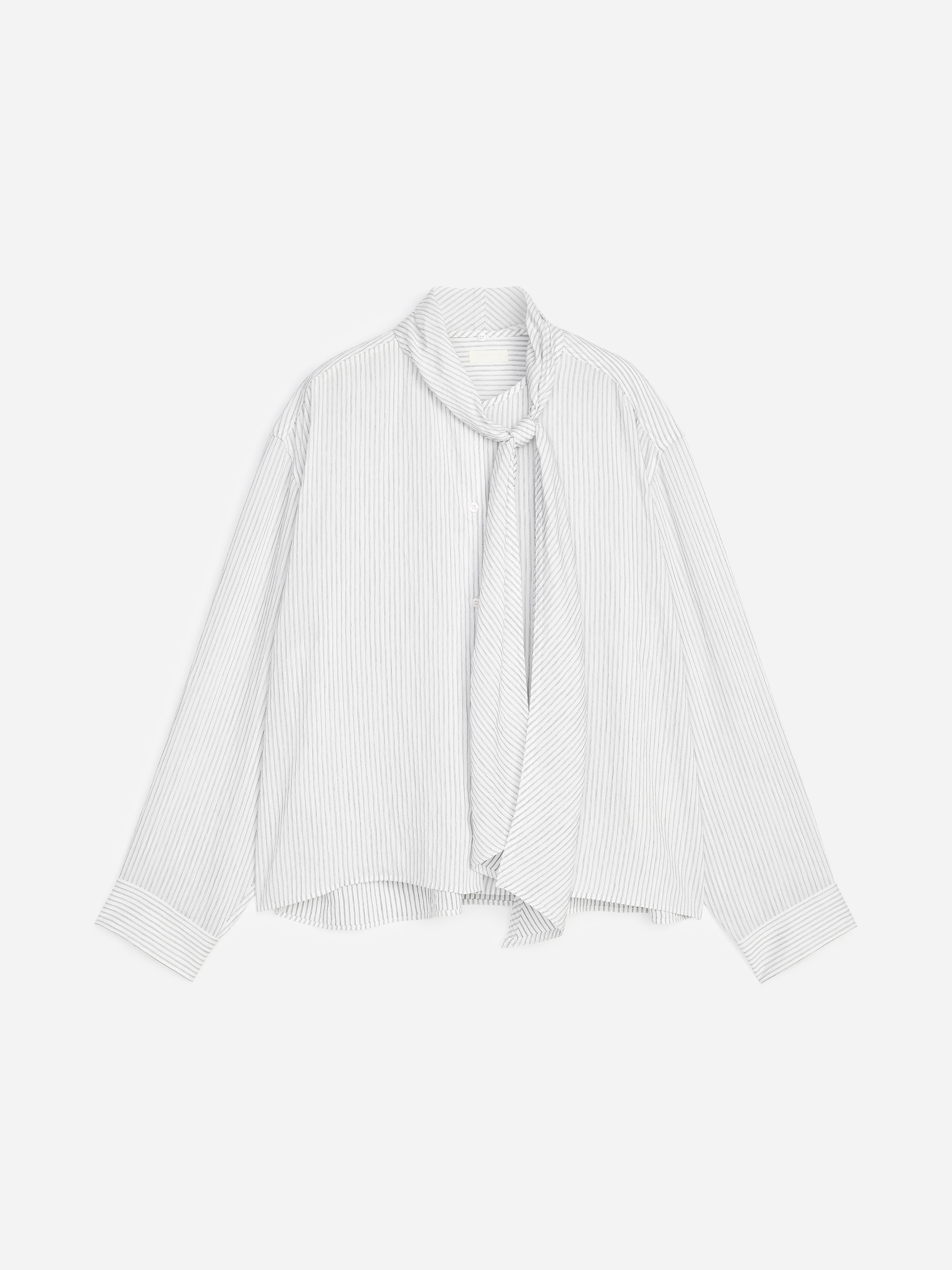 Blusa con fular desmontable - Blanco/negro