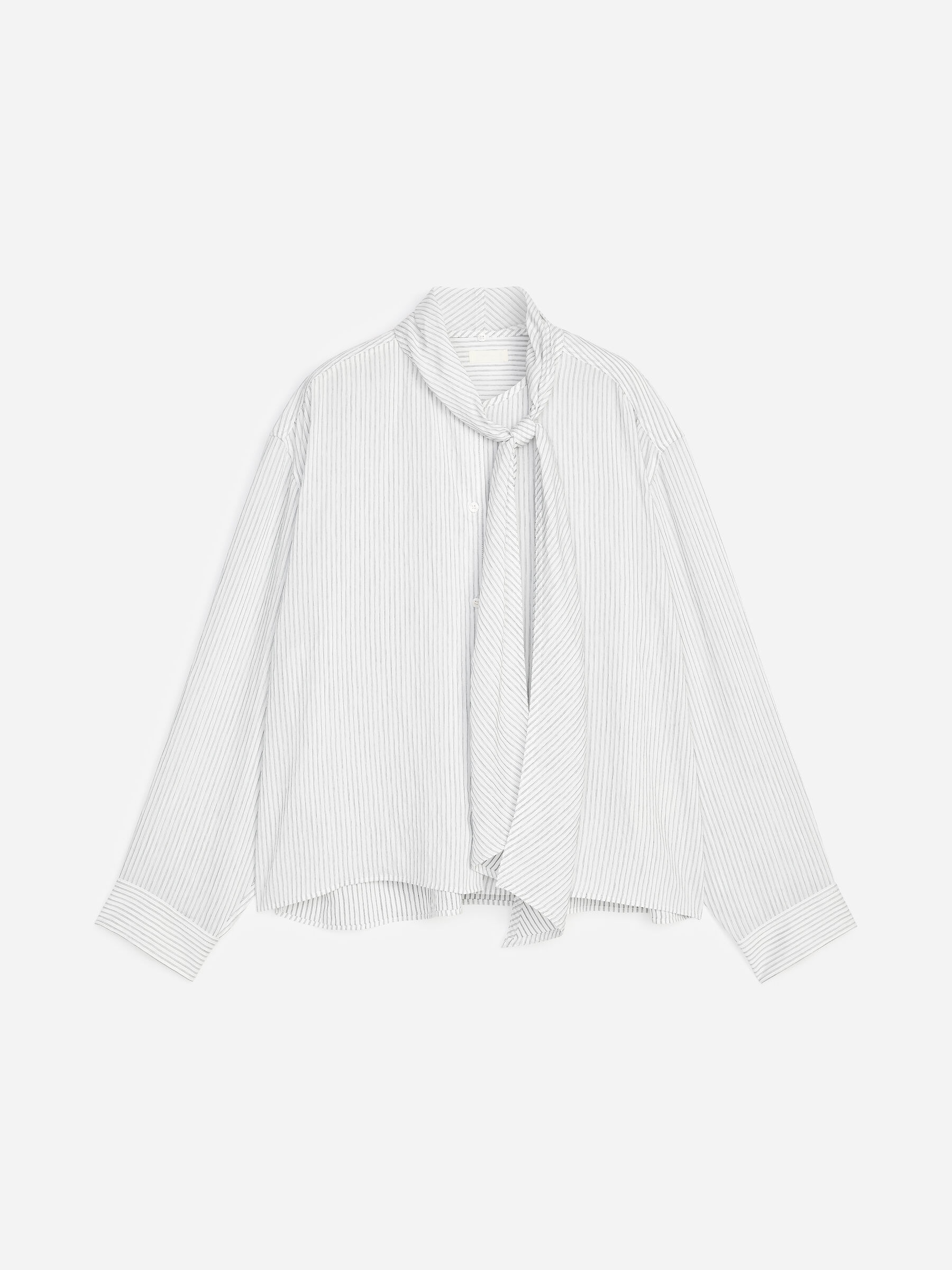 Detachable Scarf Blouse-#FFFFFF-19706