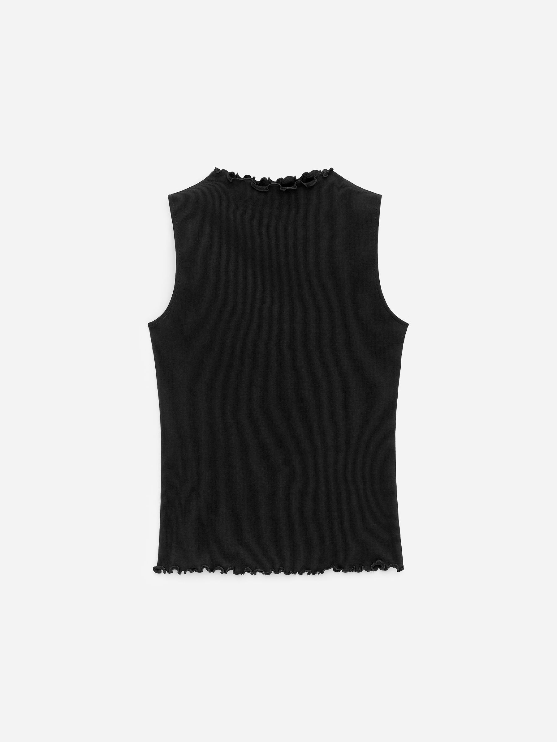 Mock-Neck Ribbed Top - Black - Slim fit - Women - StillMedia/DescriptiveStillLife - 1