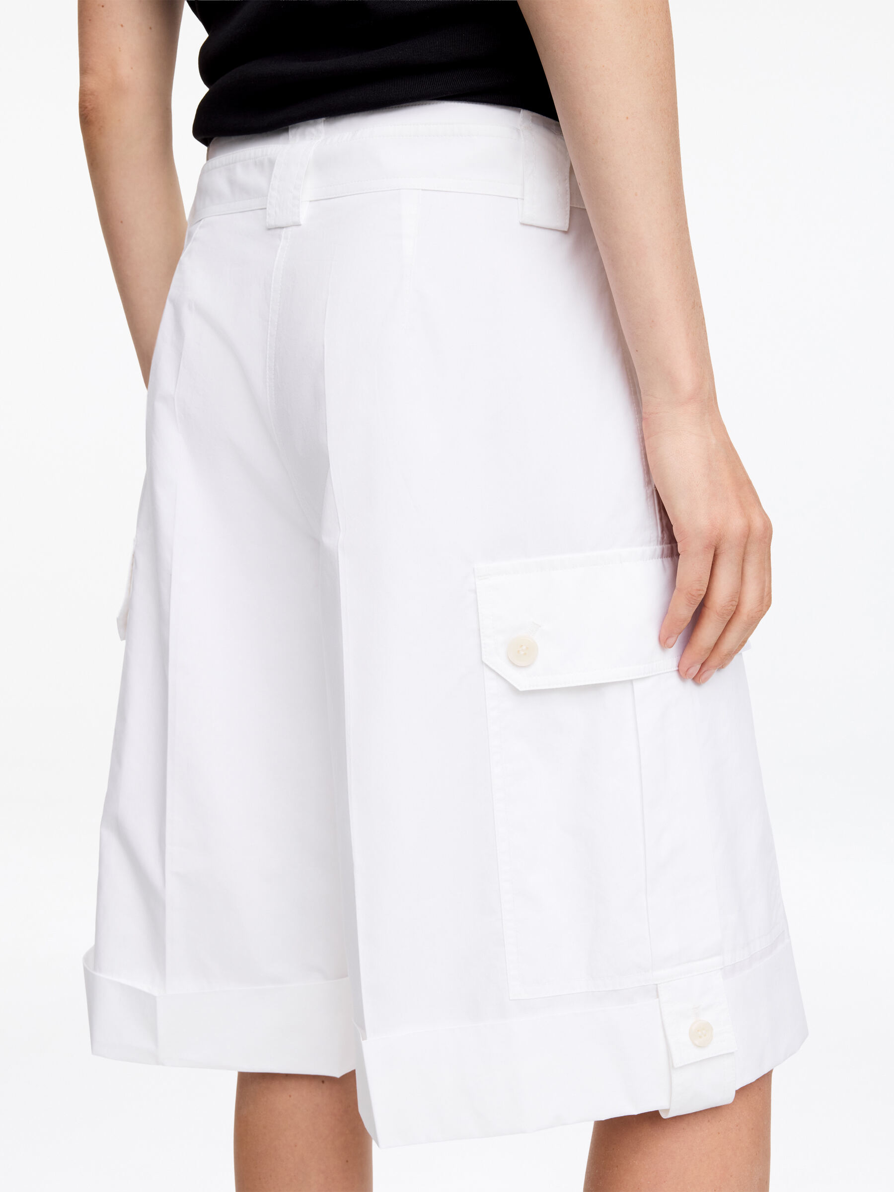 Short utilitaire en tissu doux-#FFFFFF-19283