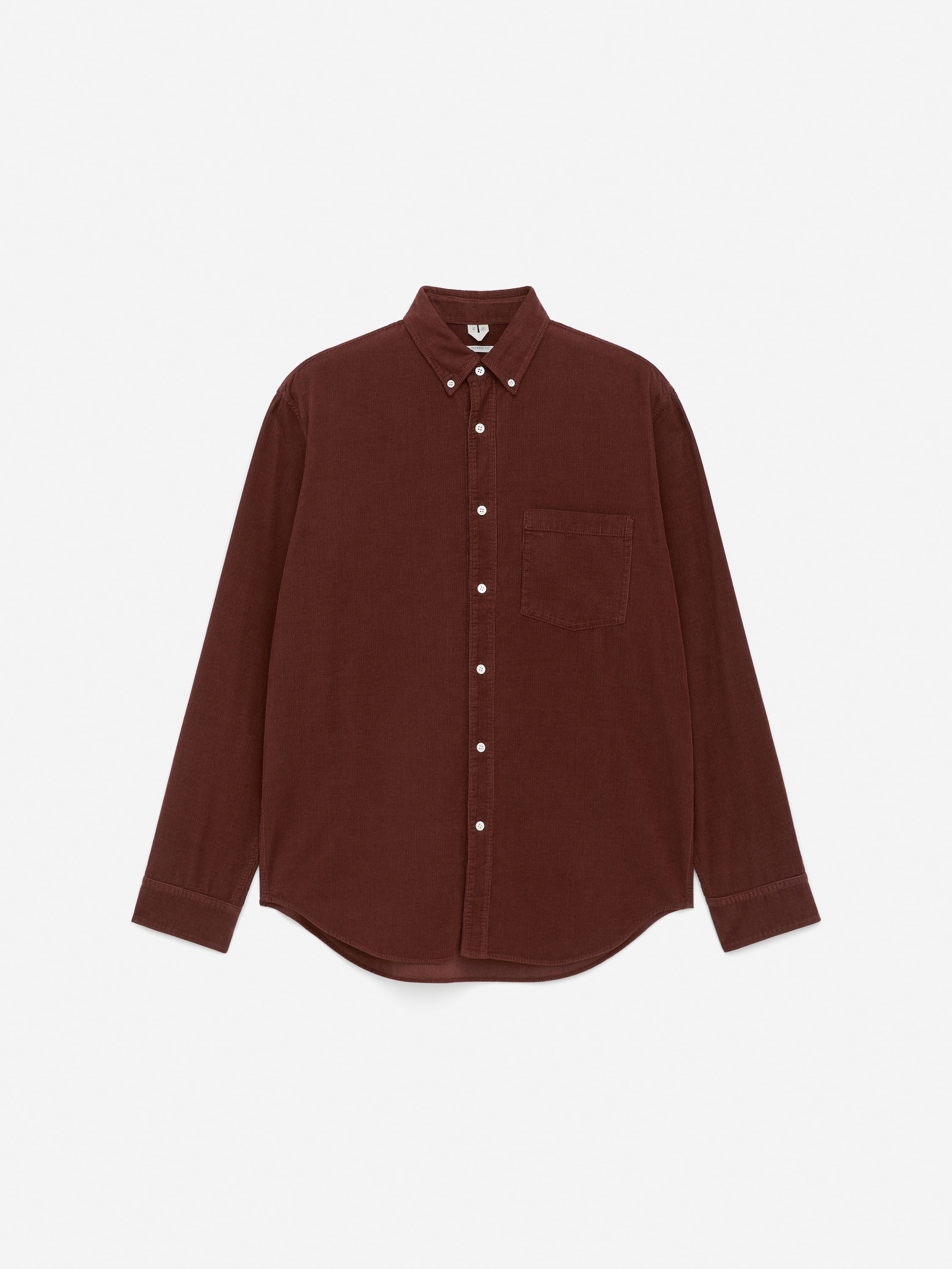 Ruimvallend corduroy overhemd - Roodbruin/Kakigroen/Donkergrijs