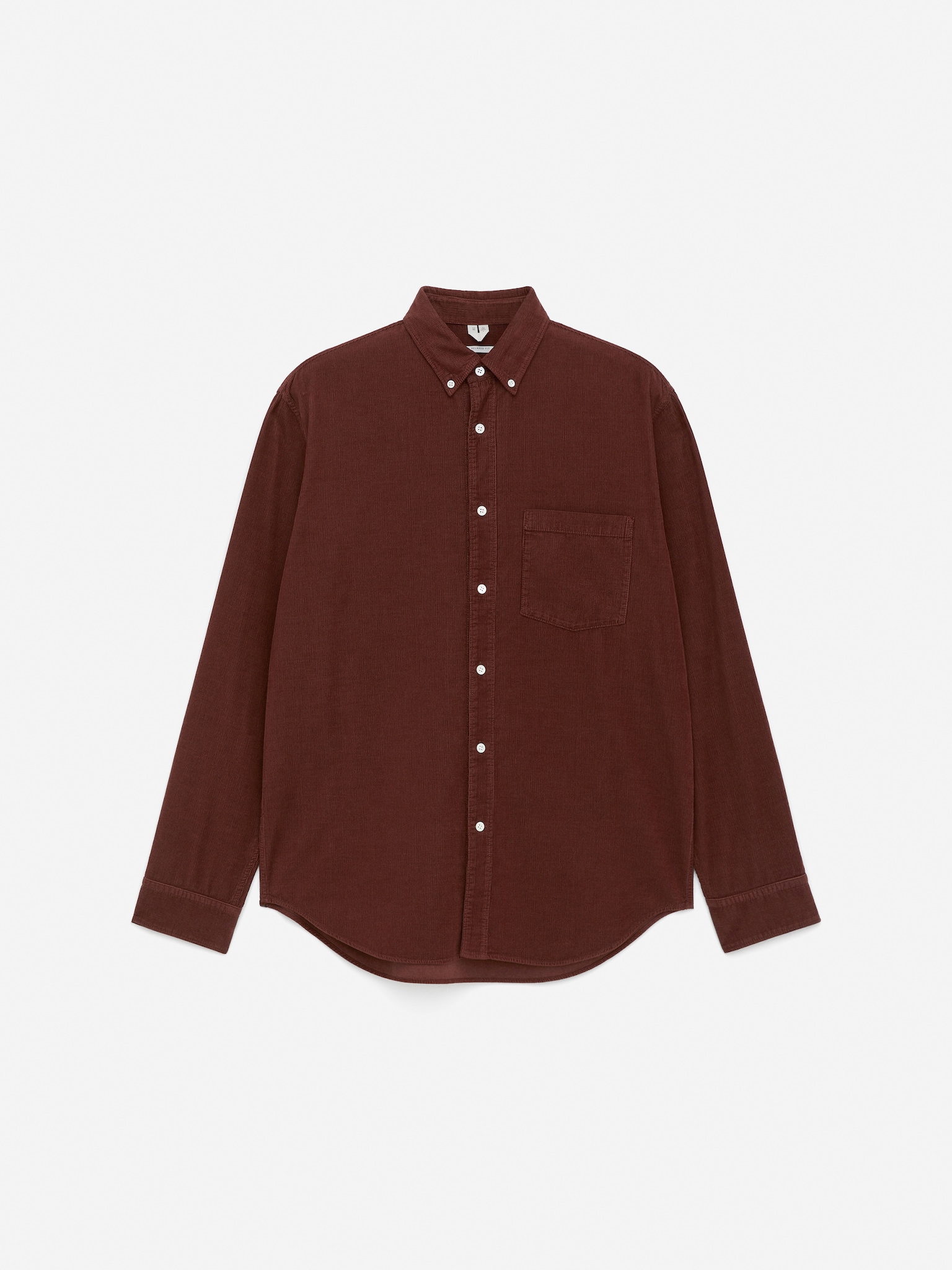 Ruimvallend corduroy overhemd - Roodbruin/Donkergrijs/Kakigroen