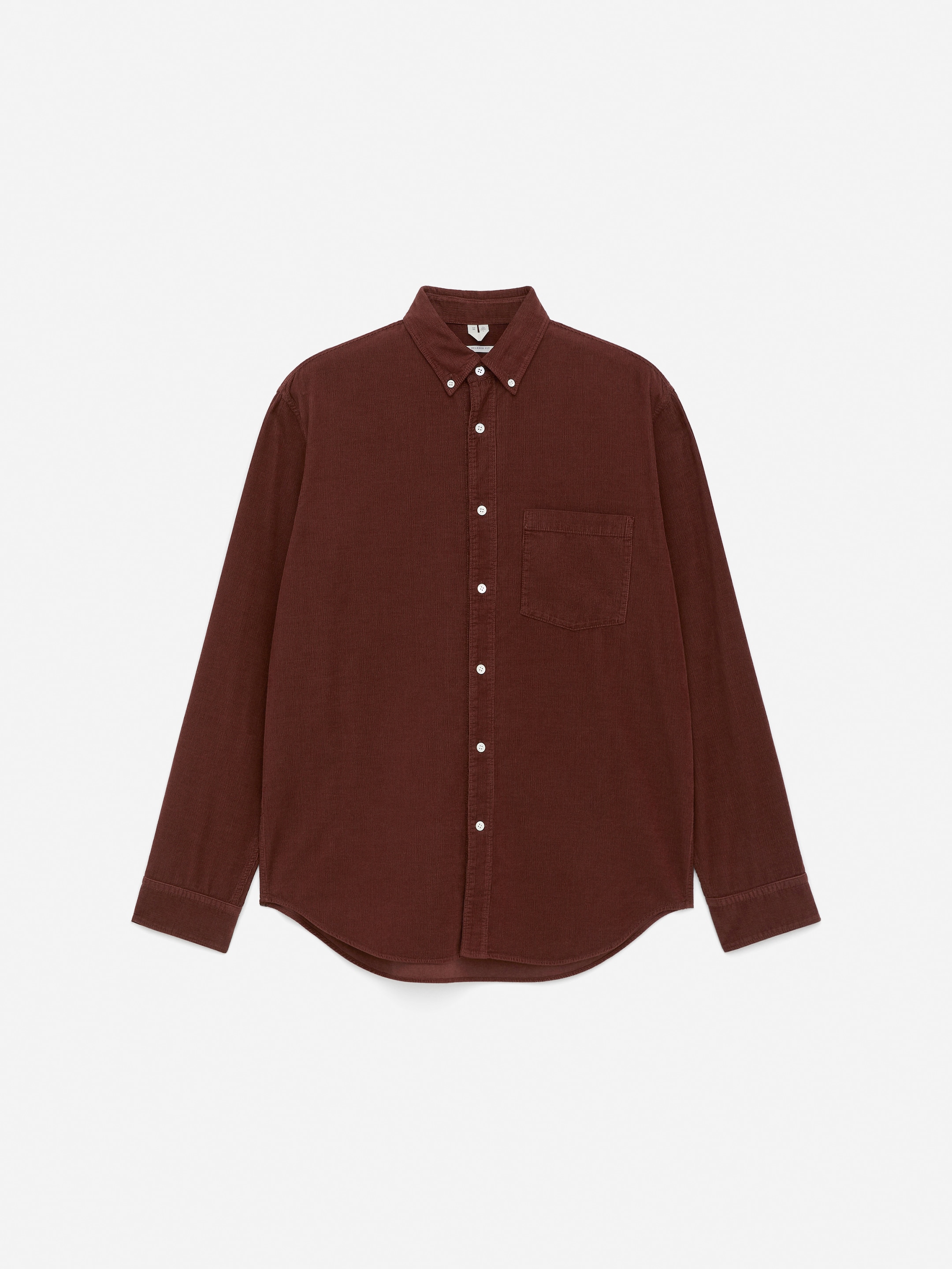 Chemise décontractée en velours côtelé-#4B3939-16697