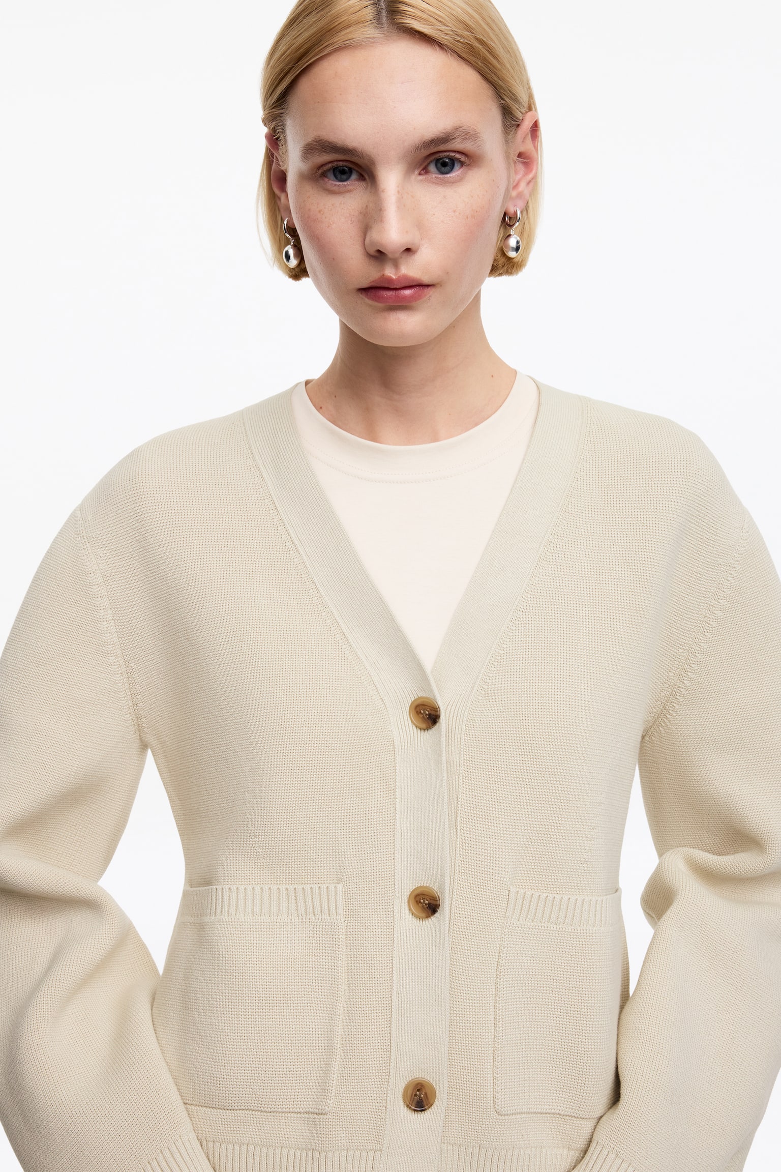 Bawełniany kardigan - Jasnobrązowy/Ciemnobrązowy/Jasnoturkusowy/Czerwony - 4