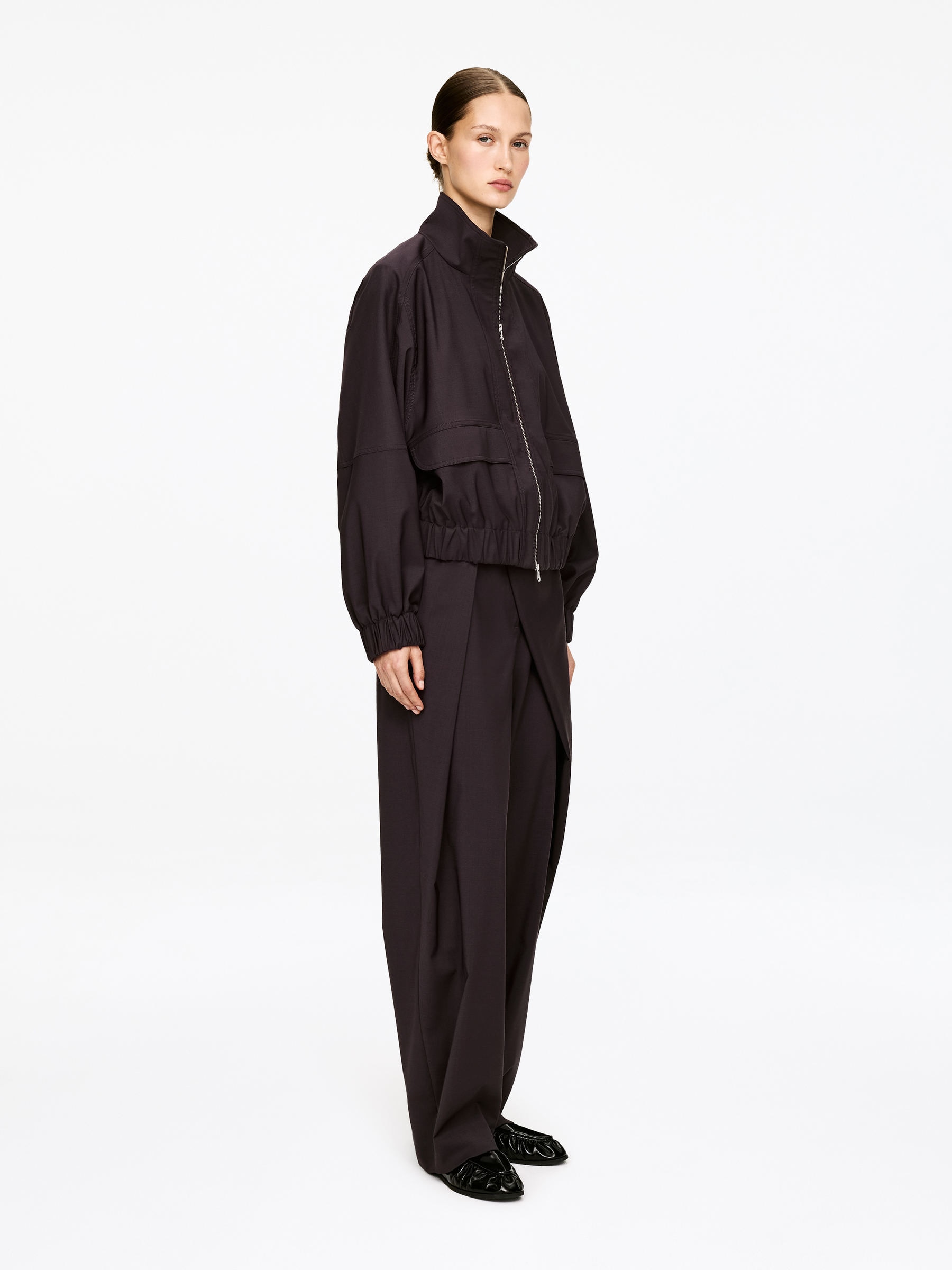 Zip Jacket - Dark Brown - Oversized - Women - StillMedia/Lookbook - 4