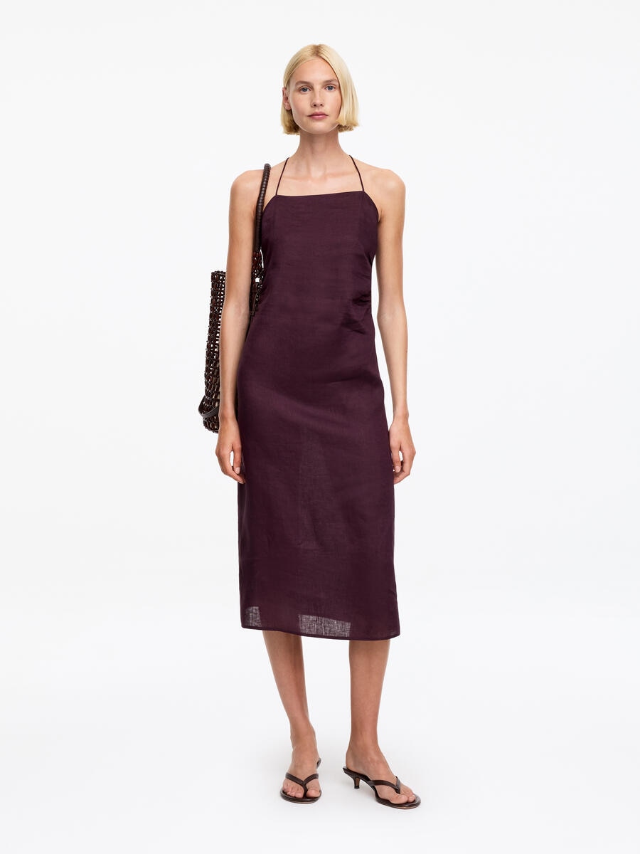 ARKET Women's  Linen Midi Dress Purple,  size 38
