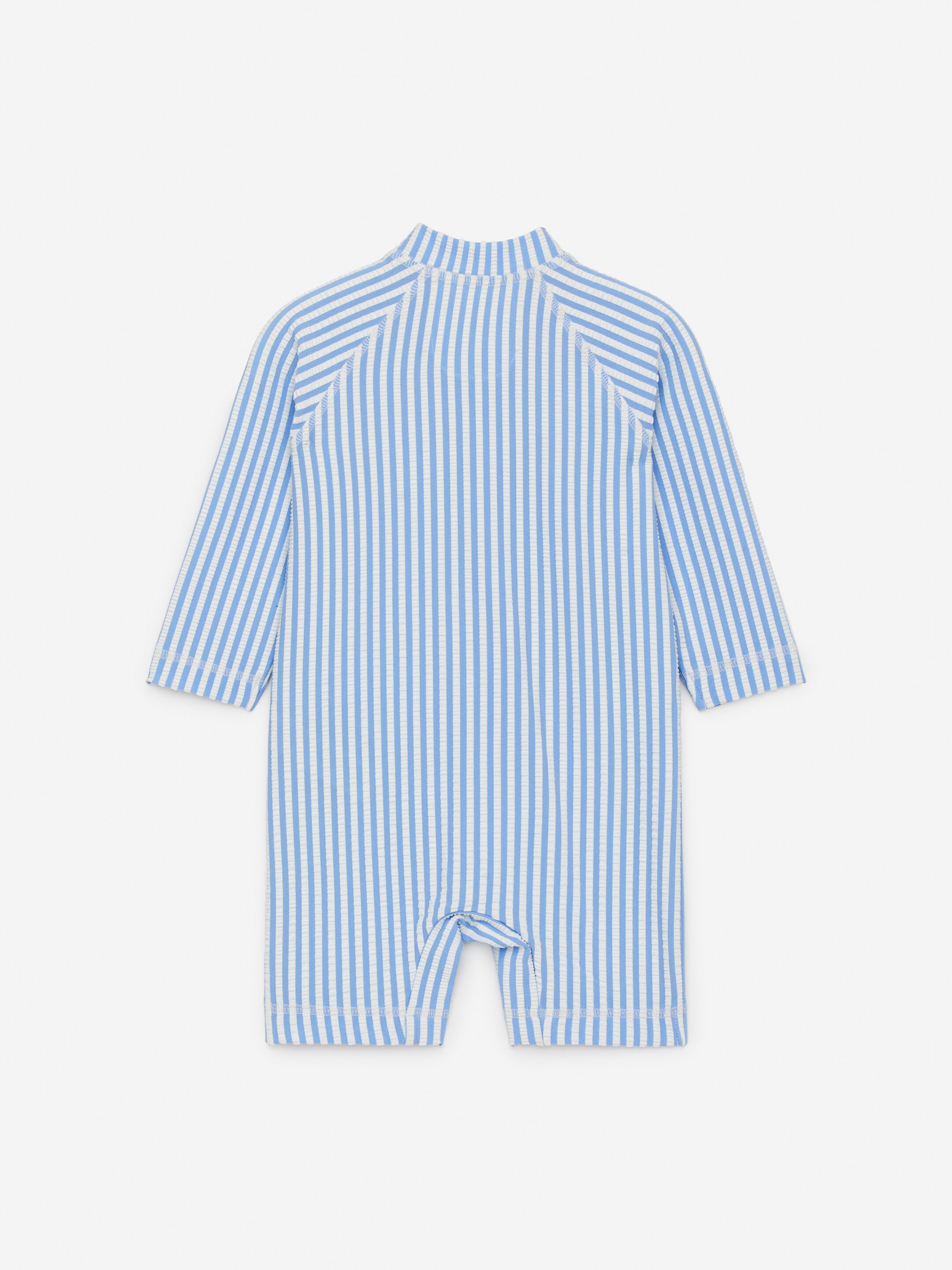 Zobacz większy obraz: Long Seersucker UV Swim Overall - Jasnoniebieski/Biały - Dziecko | H&M PL 2