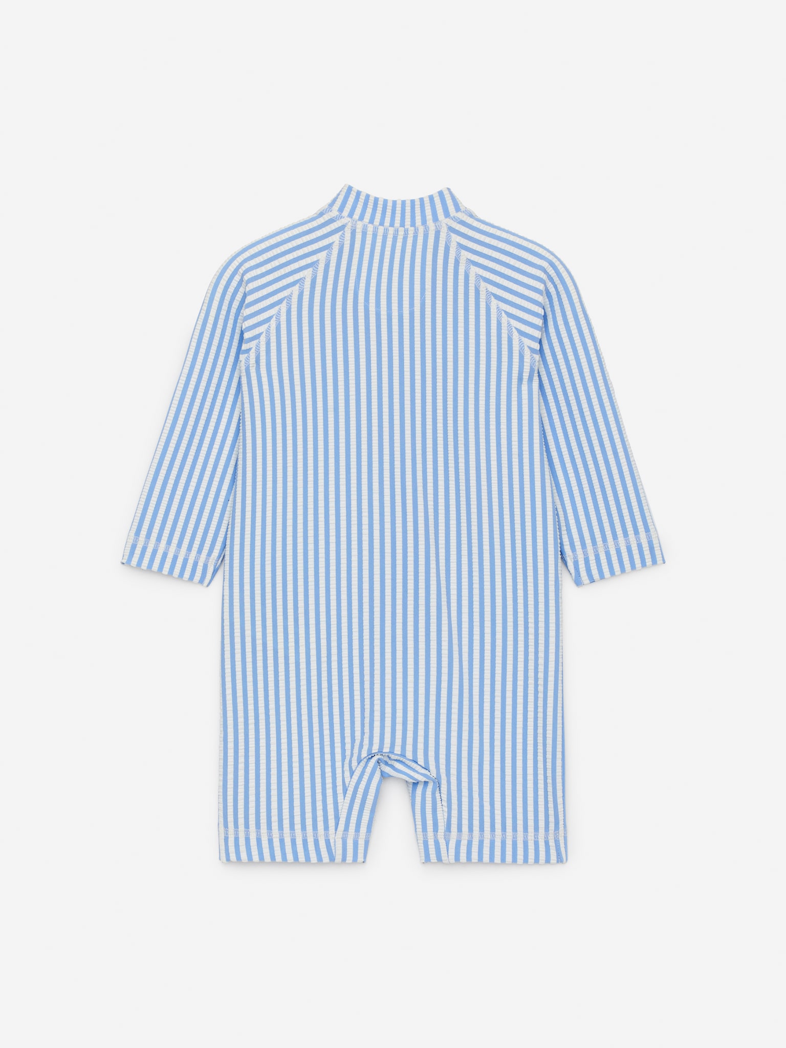 Combinaison de natation longue en seersucker UV - Bleu clair/Blanc - 3