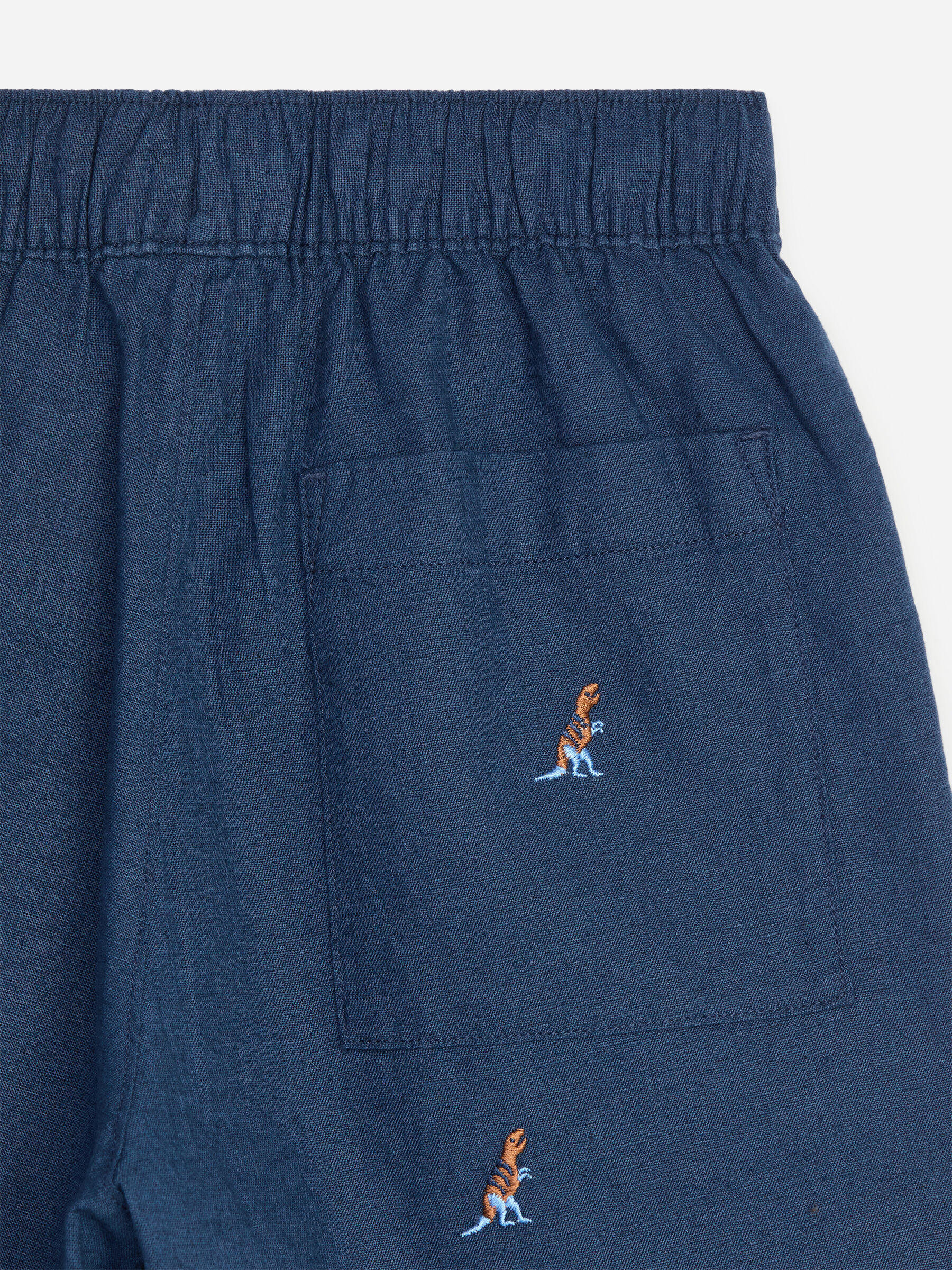 Short brodé en lin mélangé - Bleu foncé/Dinosaures - Relaxed fit - Enfant - StillMedia/DescriptiveDetail - 2