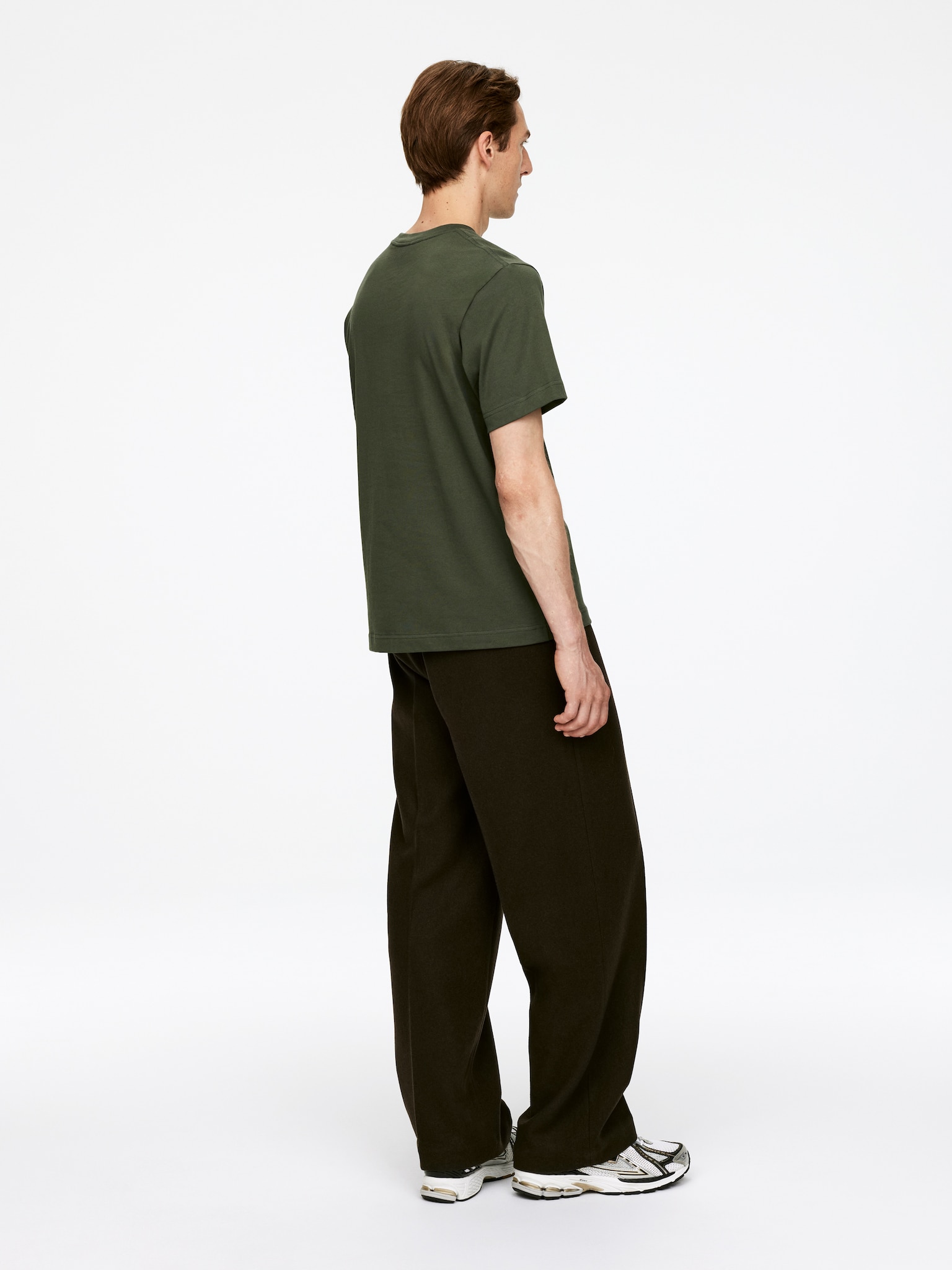 Lockeres T-Shirt, 220 GSM - Khaki/Dunkelbraun/Weiß/Off-White/Schwarz/Hellgrau meliert/Dunkelblau - 4