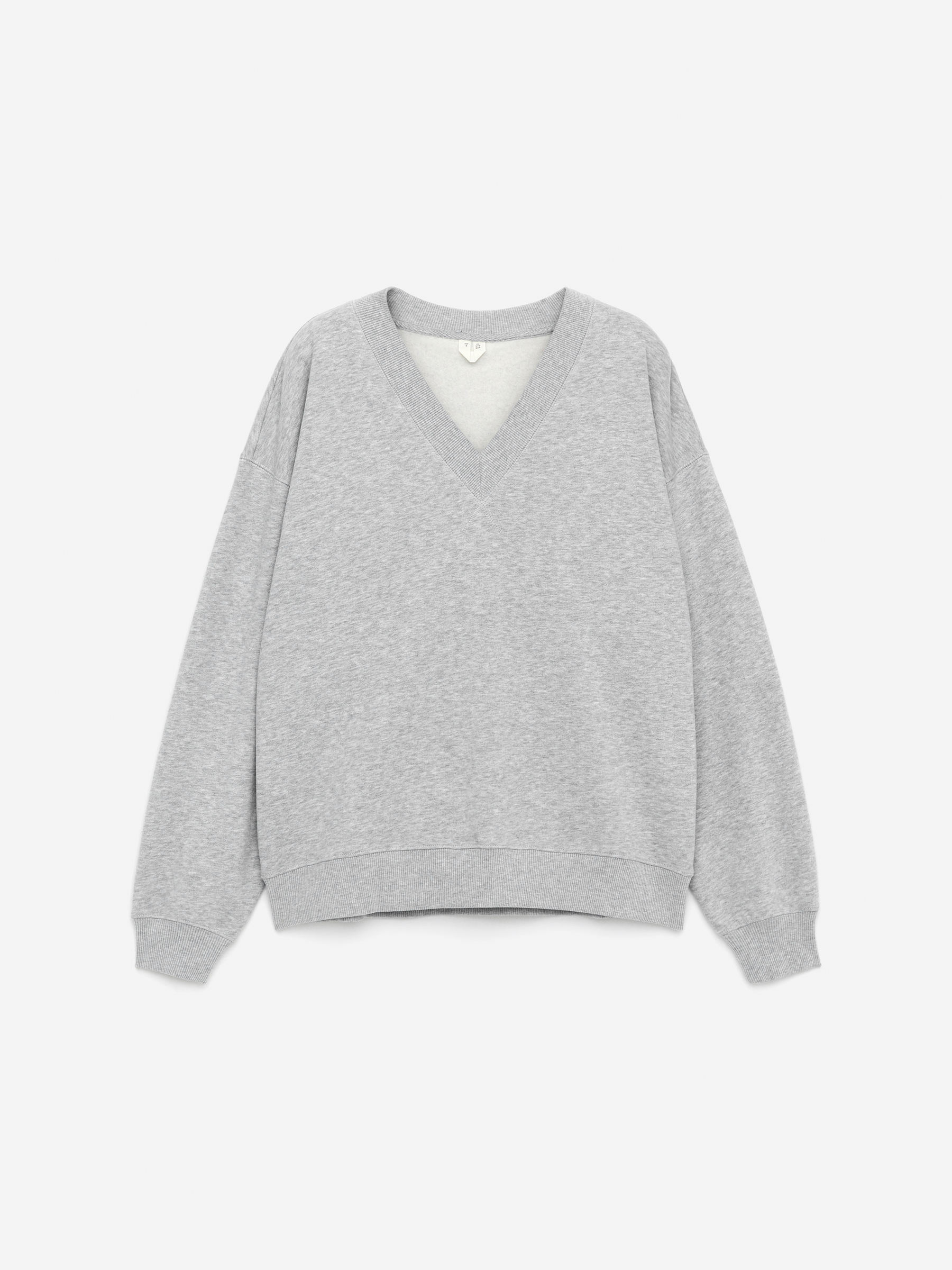 Sweat à col en V - Gris chiné - Loose fit - Femme - StillMedia/DescriptiveStillLife - 2