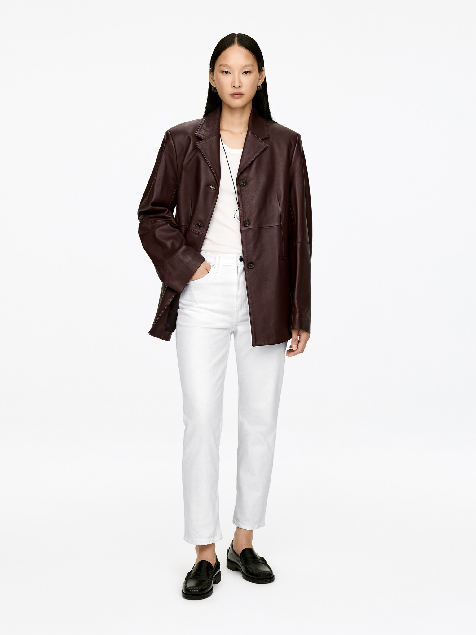 JADE Cropped Slim Jeans - Weiß/Blau/Dunkelblau/Dunkelrot/Schwarz/Verwaschenes Schwarz/Mittelblau/Dunkelblau - 1
