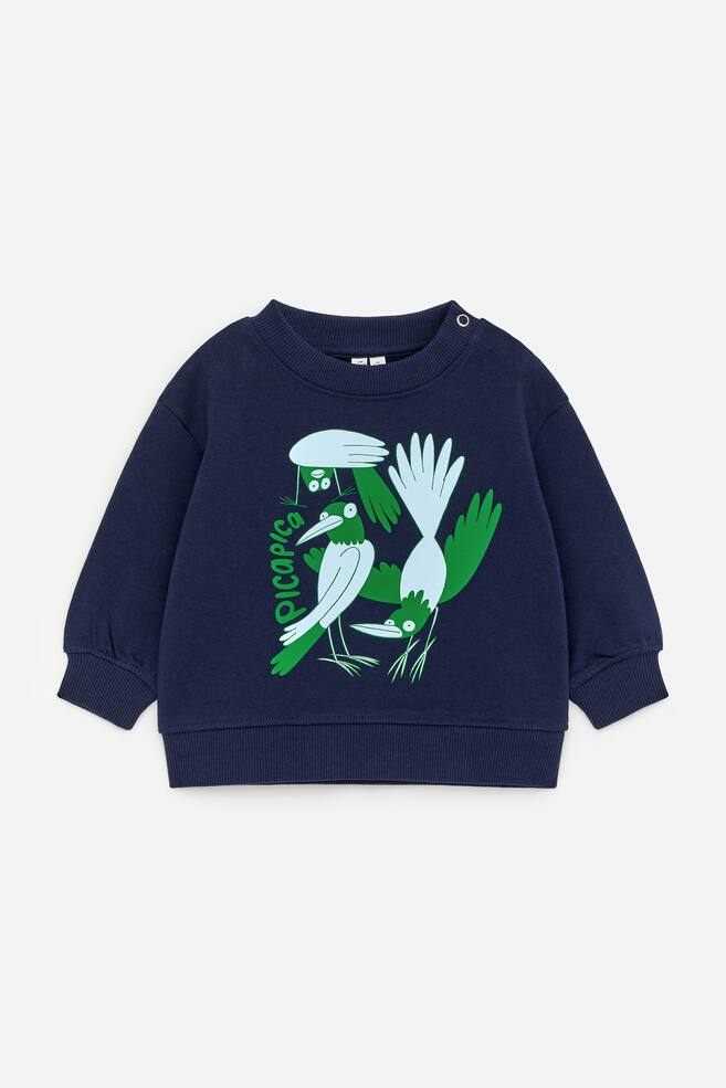 Felpa in cotone - Blu - 1