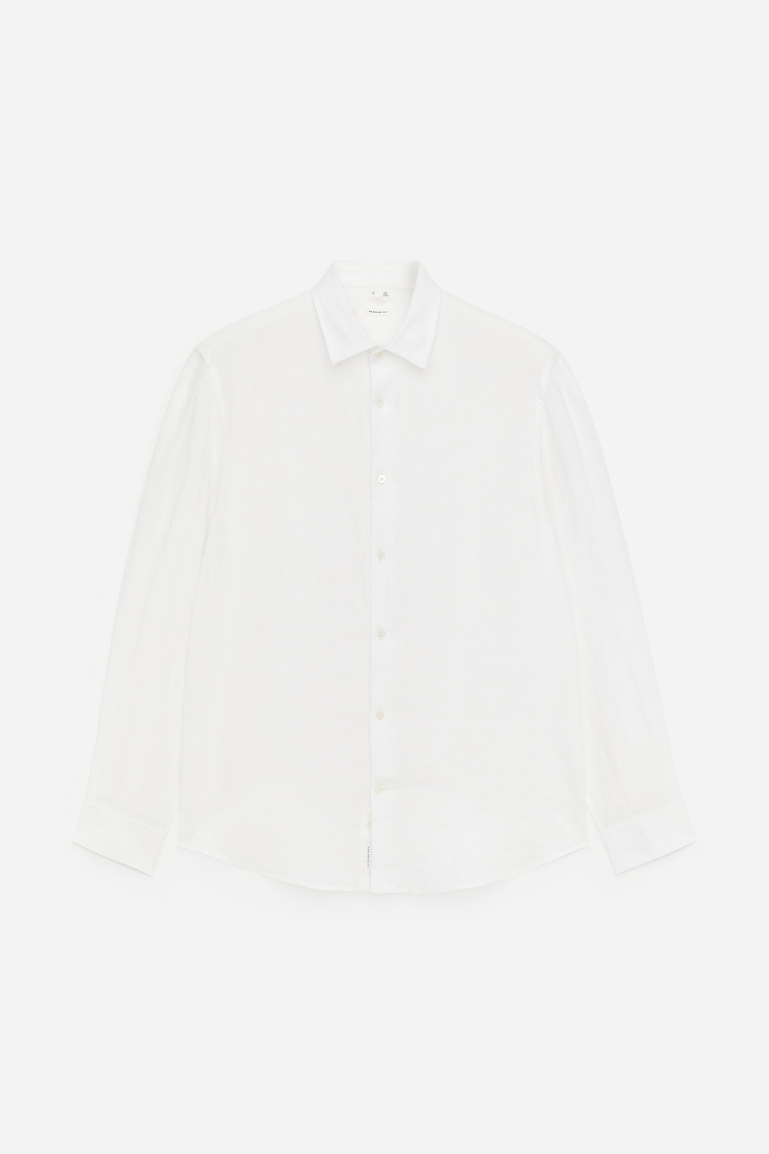 Lněná Košile Klasického Střihu-Bílá - 2