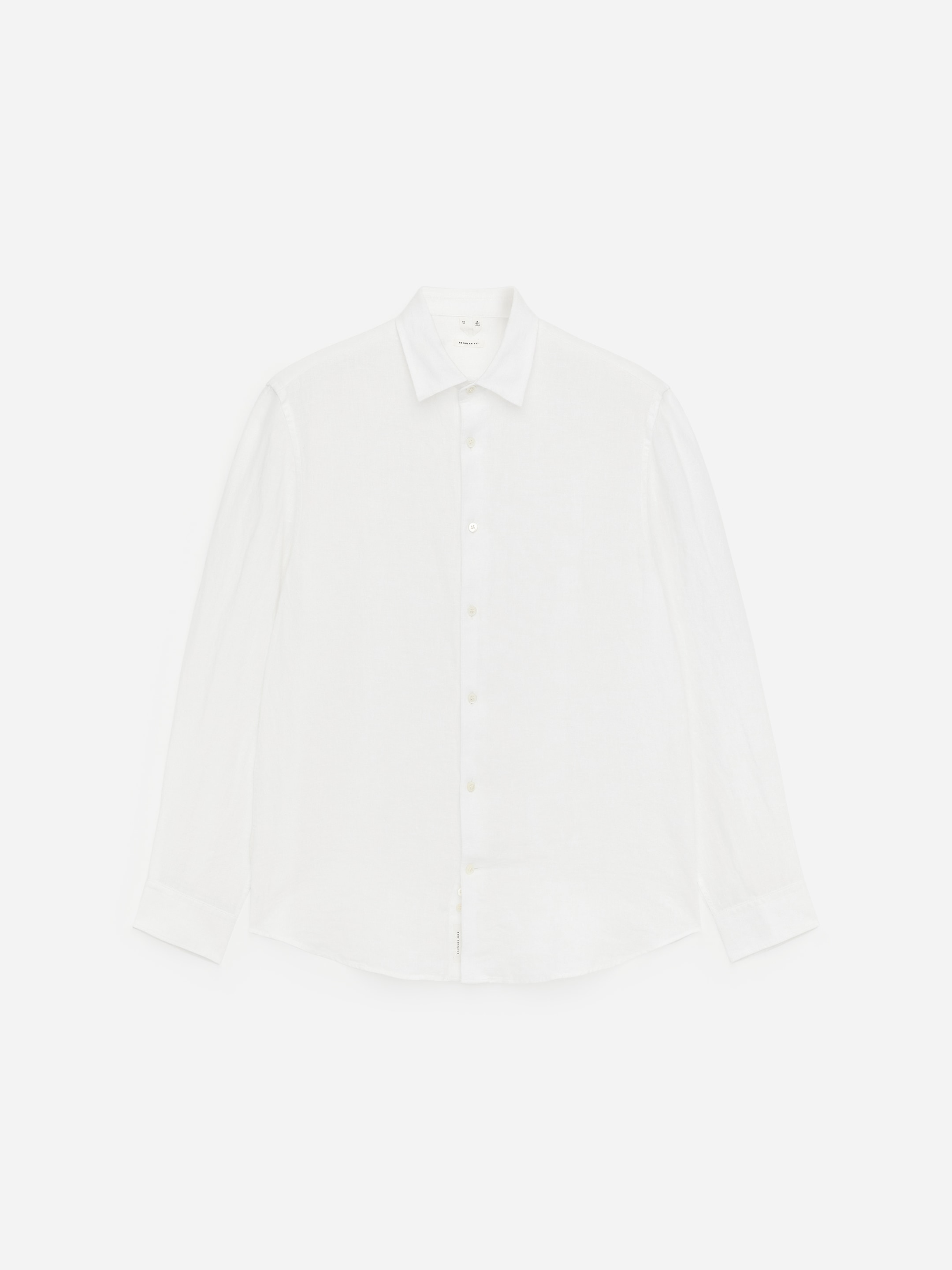 Regular Linen Shirt-White-18733
