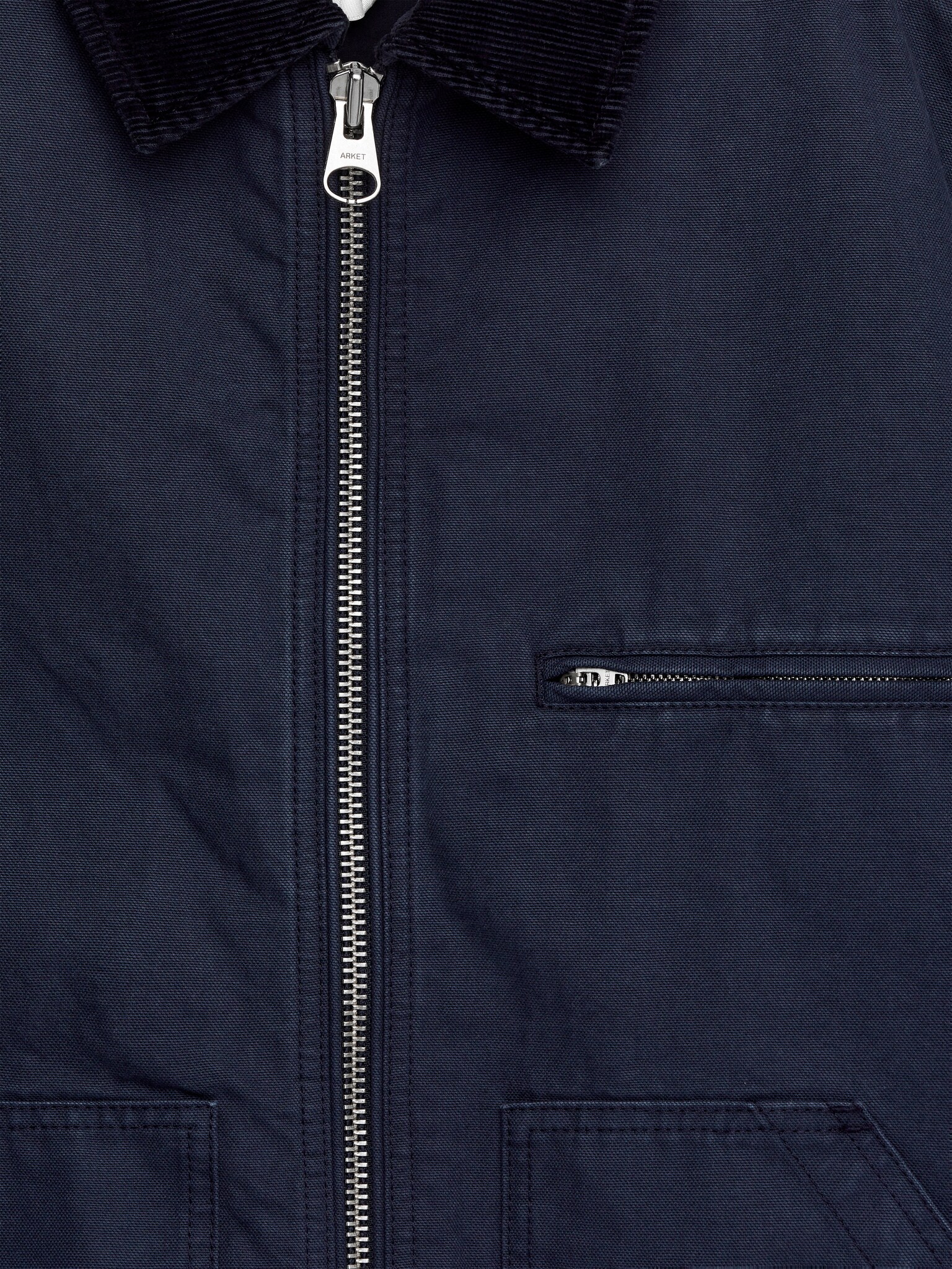 Veste en toile de coton - Bleu foncé/Beige - 2