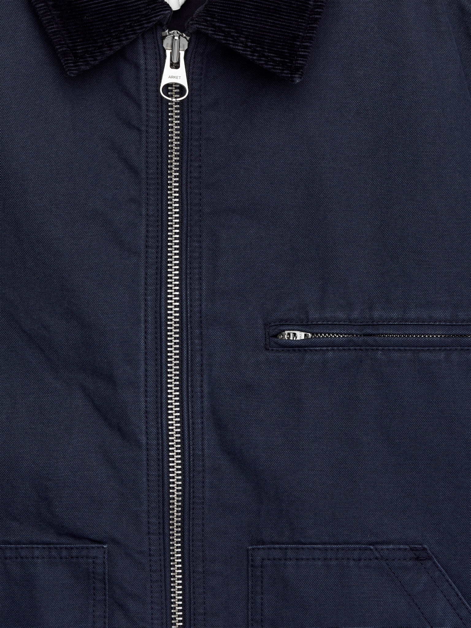 Veste en toile de coton - Bleu foncé/Beige - 2