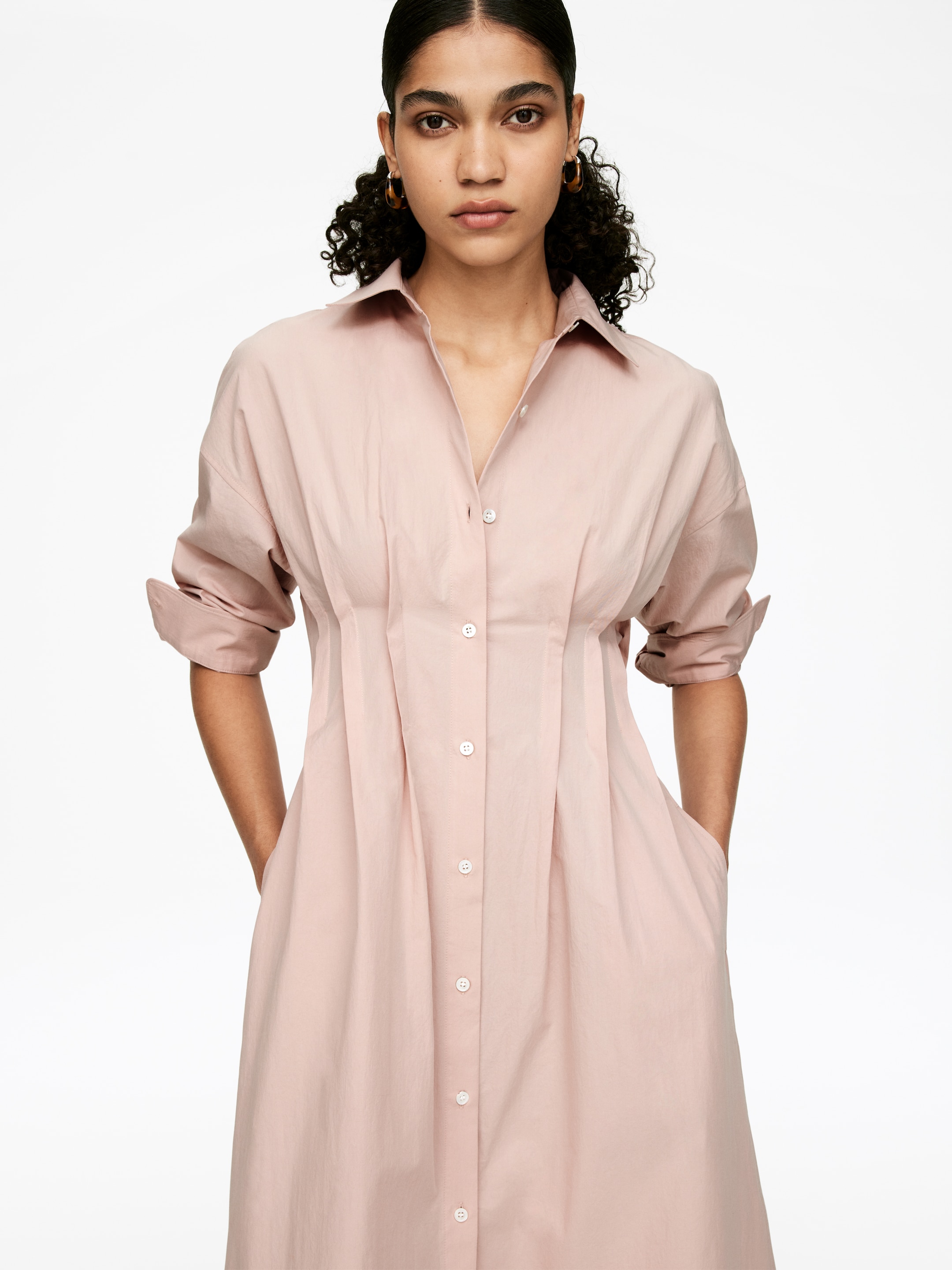 Größeres Bild anzeigen: Hemdkleid mit Falten - Blasses Hellrosa - Ladies | H&M AT 4
