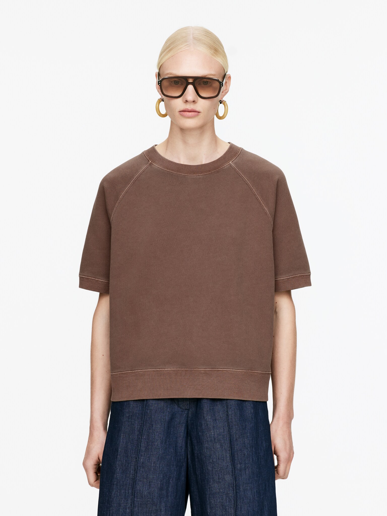 Felpa in spugna francese - Marrone/Rosa tenue/Bianco sporco/Rosso scuro/Grigio mélange