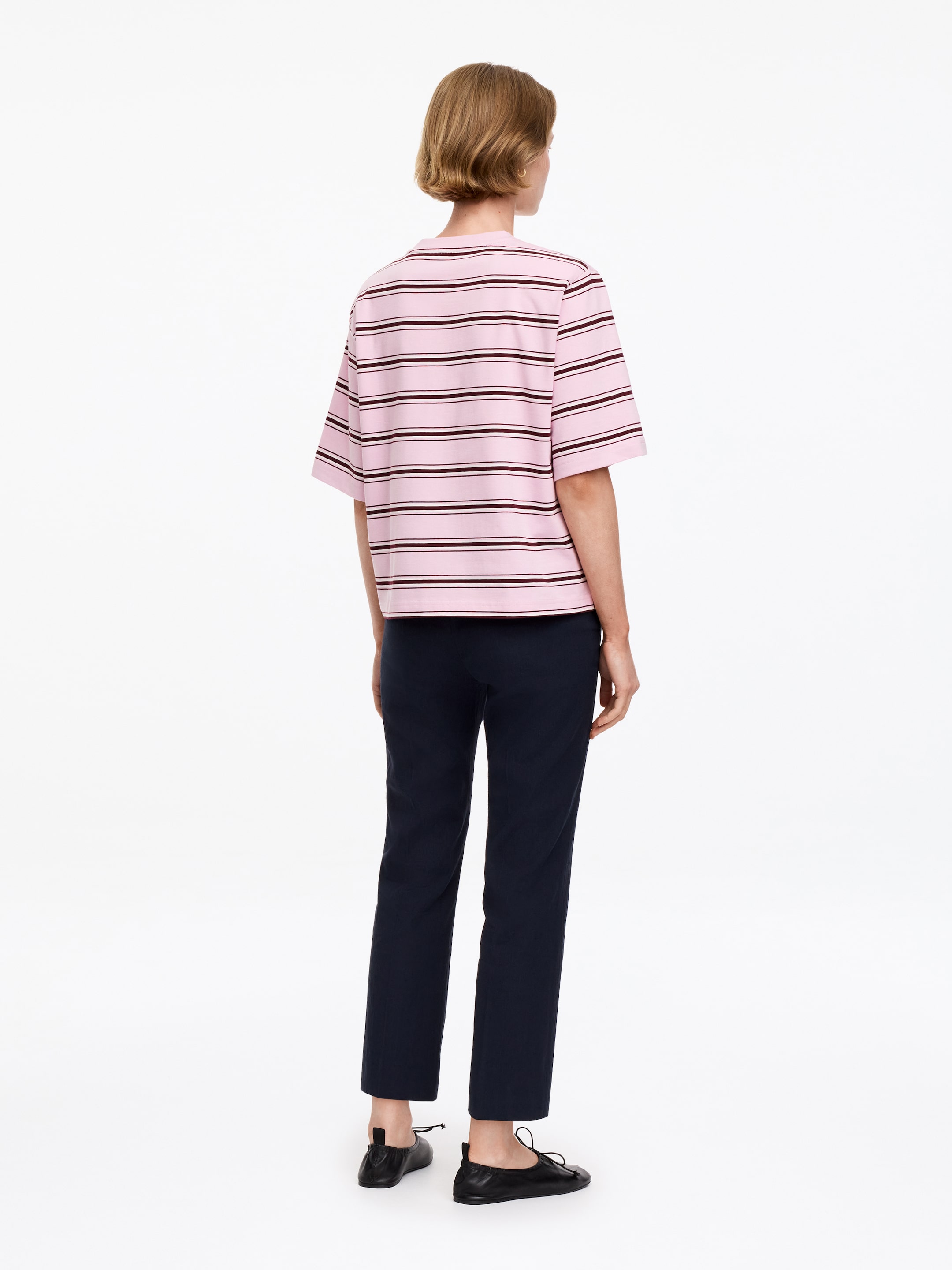 T-shirt Signature dalla vestibilità squadrata - Rosa/Righe - Relaxed fit - Women - StillMedia/Lookbook - 6