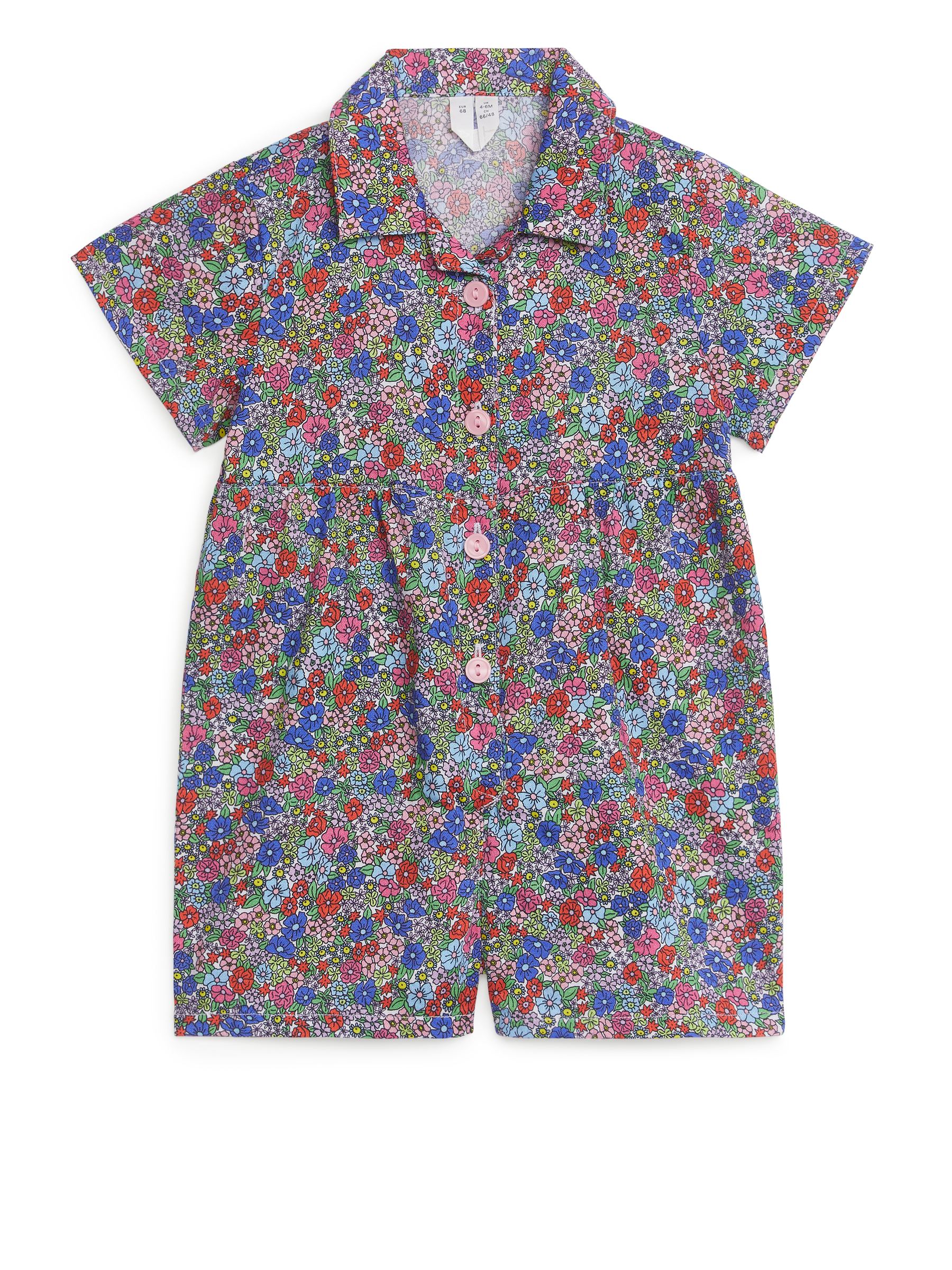 Kurzer Baumwoll-Jumpsuit - Mehrfarbig/Blumen - Loose Fit - Kinder - StillMedia/DescriptiveStillLife - 1