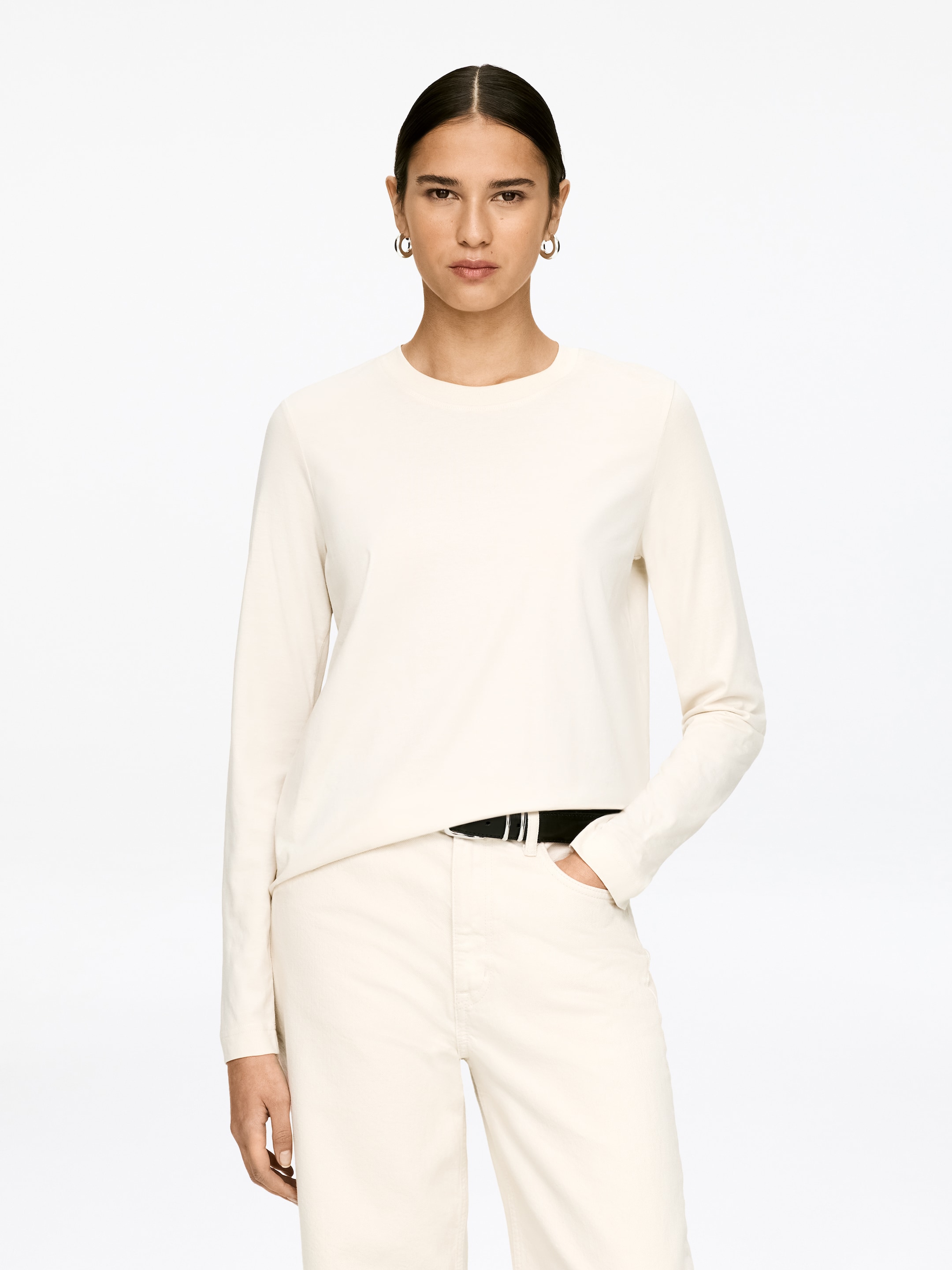 Größeres Bild ansehen: IRIS Charakteristisches Langarm-T-Shirt - Cremeweiß - Ladies | H&M DE 1